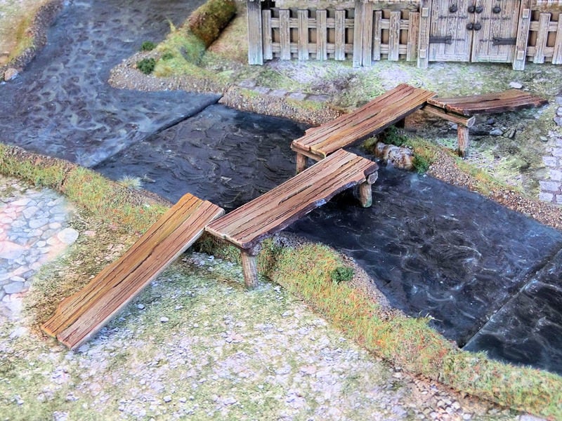 Bridges,samurai, samurai Castle, ninja, japanese, japan, Dungeons and Dragons, Castle, palace, Castle Terrain, wargaming, miniatures, 3D printed, Fantasy Inn, Fantasy Terrain, RPG Terrain, Age of Sigmar, Fantasy Village, Tabletop, Bridge Set