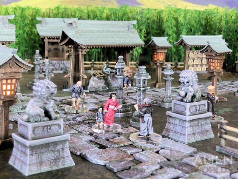Shrine Set, Samurai Shrine, Japanese Shrine, Japan Shrine, samurai, samurai Castle, ninja, japanese, palace, Castle Terrain, wargaming, Dungeons and Dragons, miniatures, Fantasy Inn, Fantasy Terrain, RPG Terrain, Fantasy Village, Tabletop, bell
