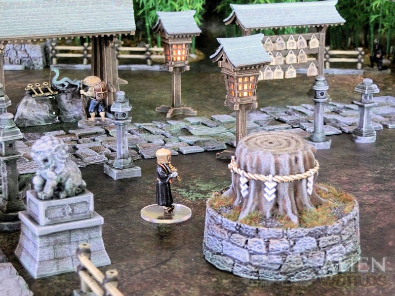 Shrine Set, Samurai Shrine, Japanese Shrine, Japan Shrine, samurai, samurai Castle, ninja, japanese, palace, Castle Terrain, wargaming, Dungeons and Dragons, miniatures, Fantasy Inn, Fantasy Terrain, RPG Terrain, Fantasy Village, Tabletop, bell