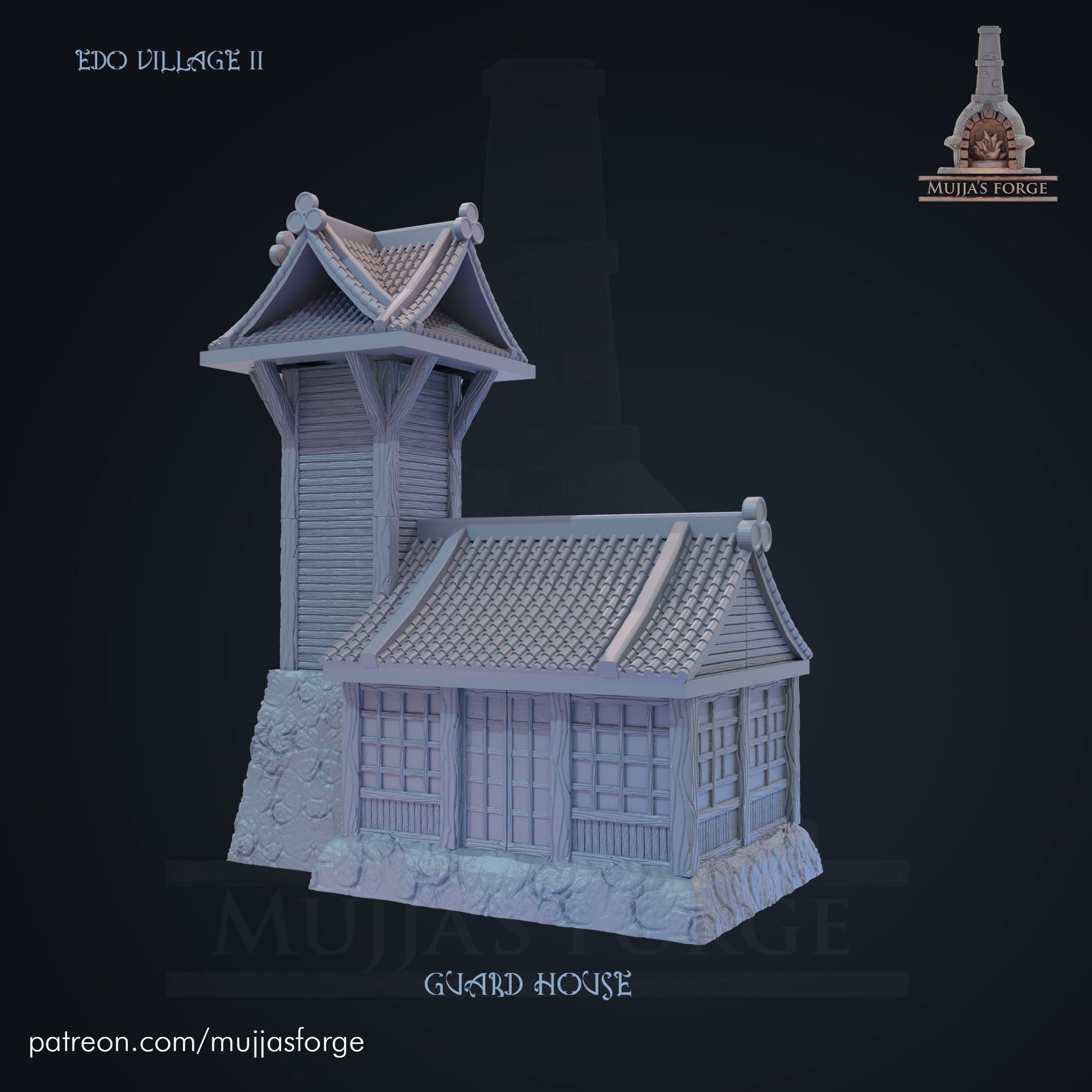 EDO Guard Tower, Edo Tower House, Samurai Tower, noble estate, farm terrain, dungeons and dragons, Castle Terrain, wargaming, Fantasy Terrain, RPG Terrain, Fantasy Village, Tabletop, Tabletop terrain, Tabletop RPG, Buildings, Town, Market Terrain