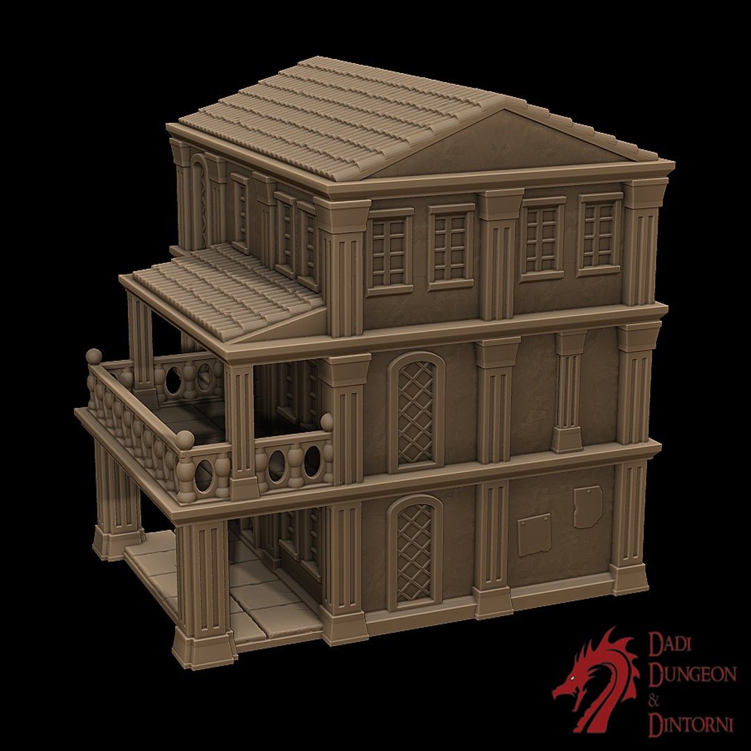 Brothel, Party house, gift, Christmas, Castle Terrain, wargaming, Dungeons and Dragons, miniatures, 3D printed, Fantasy Inn, Fantasy Terrain, RPG Terrain,  Age of Sigmar, Fantasy Village, Tabletop, Tabletop terrain, Tabletop RPG, Buildings