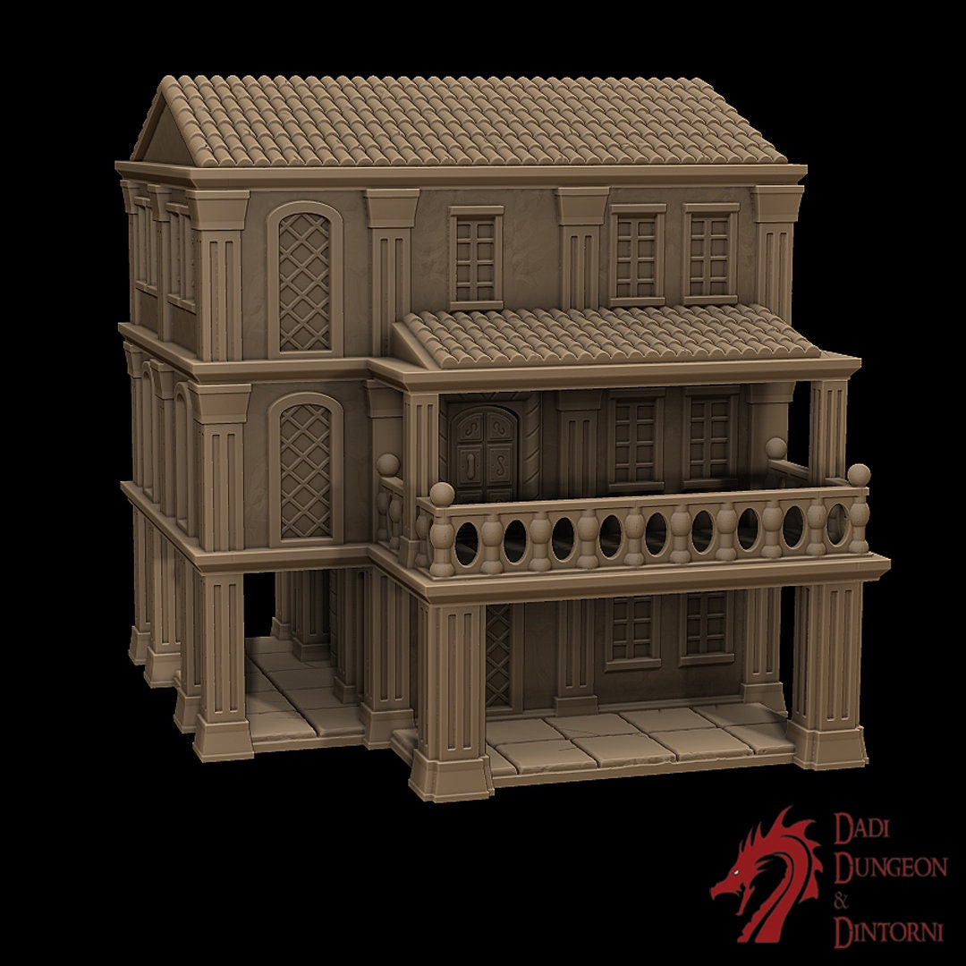 Brothel, Party house, gift, Christmas, Castle Terrain, wargaming, Dungeons and Dragons, miniatures, 3D printed, Fantasy Inn, Fantasy Terrain, RPG Terrain,  Age of Sigmar, Fantasy Village, Tabletop, Tabletop terrain, Tabletop RPG, Buildings