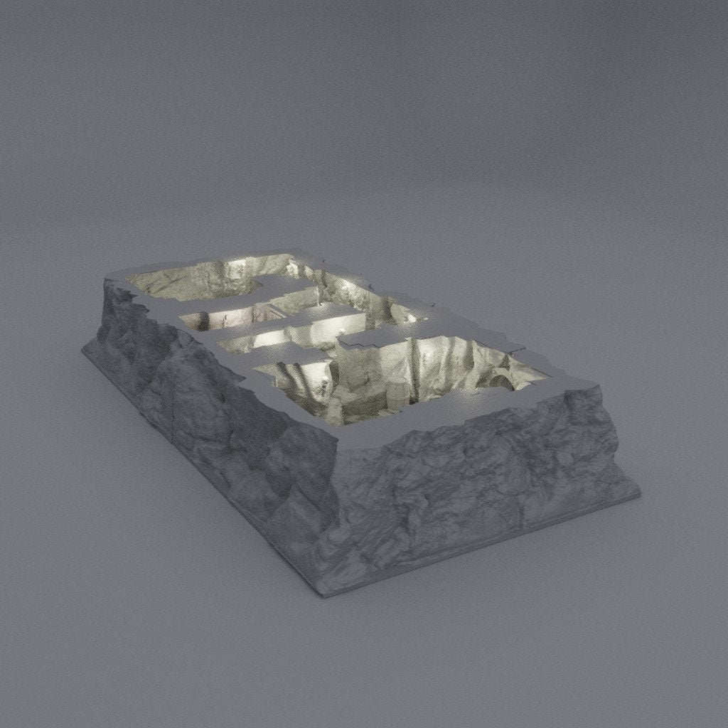 desert, desert walls, mud huts, desert house, dungeons and dragons, tabletop terrain, tabletop, desert market, desert town, sand village, hideout, cave, bandits, Small Desert Hideouts, Desert Cave, Secret Desert Lair, Bandits Lair, Bandits Hideout