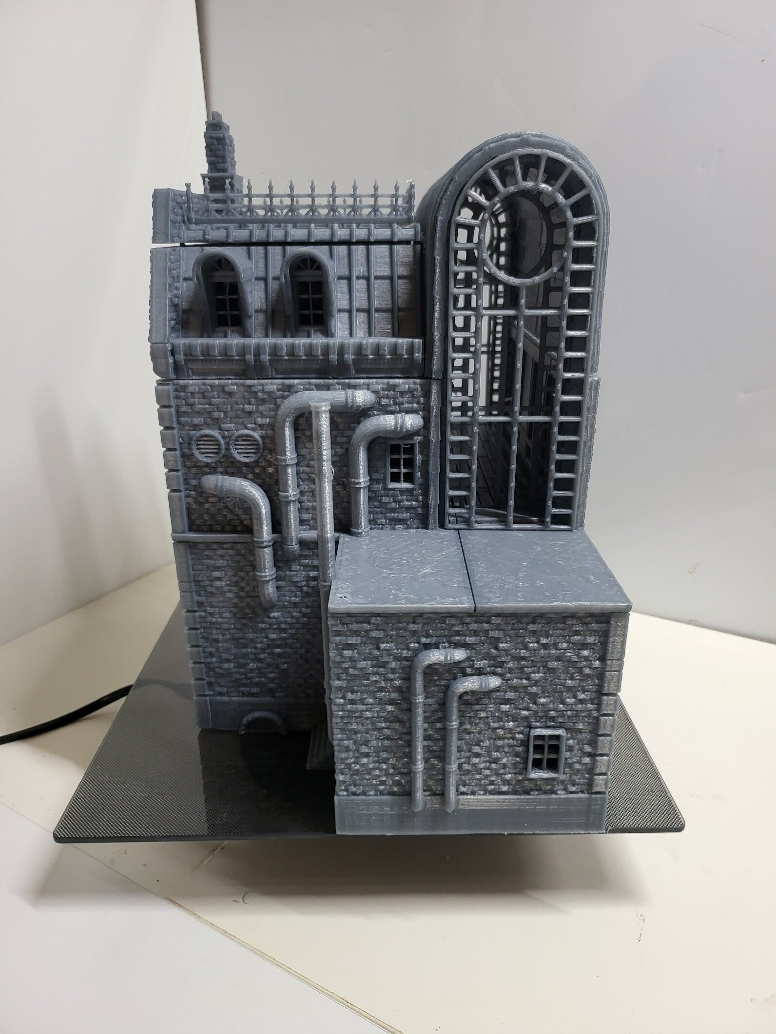 steampunk, modern, industrial terrain, post apocalyptic, warhammer, Tabletop Terrain, Tabletop games, wargaming, table top, terrain, Steampunk Laandan, Long building, Victorian Terrain, modular building, modular terrain