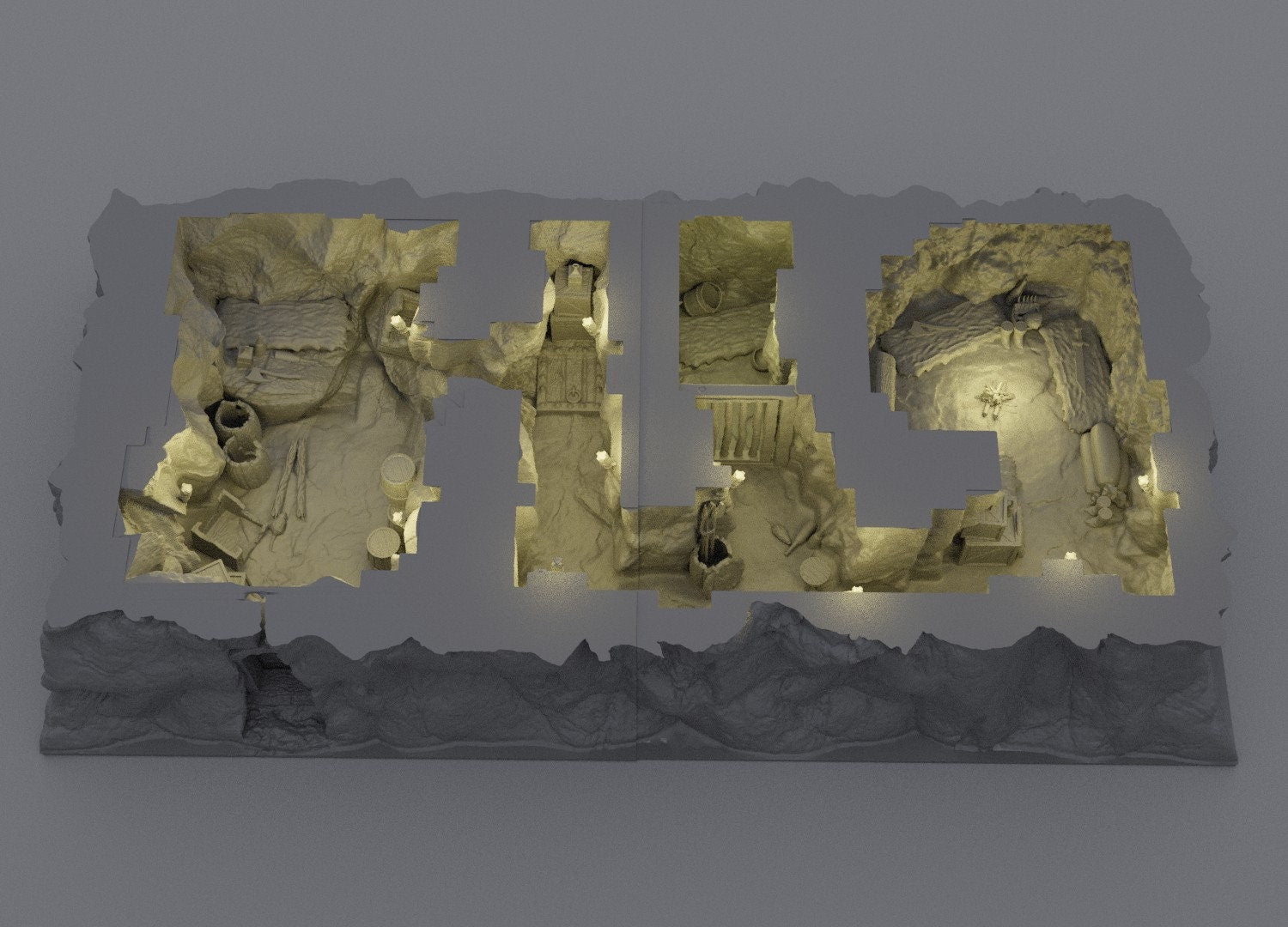 desert, desert walls, mud huts, desert house, dungeons and dragons, tabletop terrain, tabletop, desert market, desert town, sand village, hideout, cave, bandits, Small Desert Hideouts, Desert Cave, Secret Desert Lair, Bandits Lair, Bandits Hideout