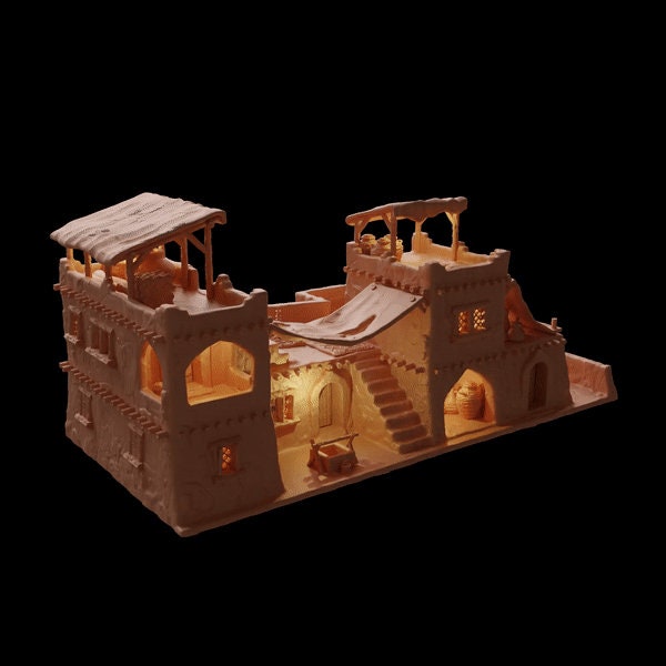 Desert Inn, Desert Trade Post, general store, store. trading post, Desert Mine, Ruins, Desert terrain, Wargaming, RPG Terrain, Gaming, church, worship, mountain, Wargame, Tabletop terrain, Tabletop, town, village, dungeons and dragons, terrain