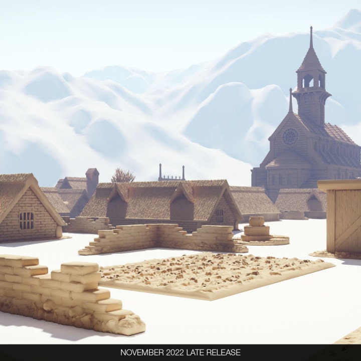Tristan Village 10 medieval buildings Tristan Cathedral