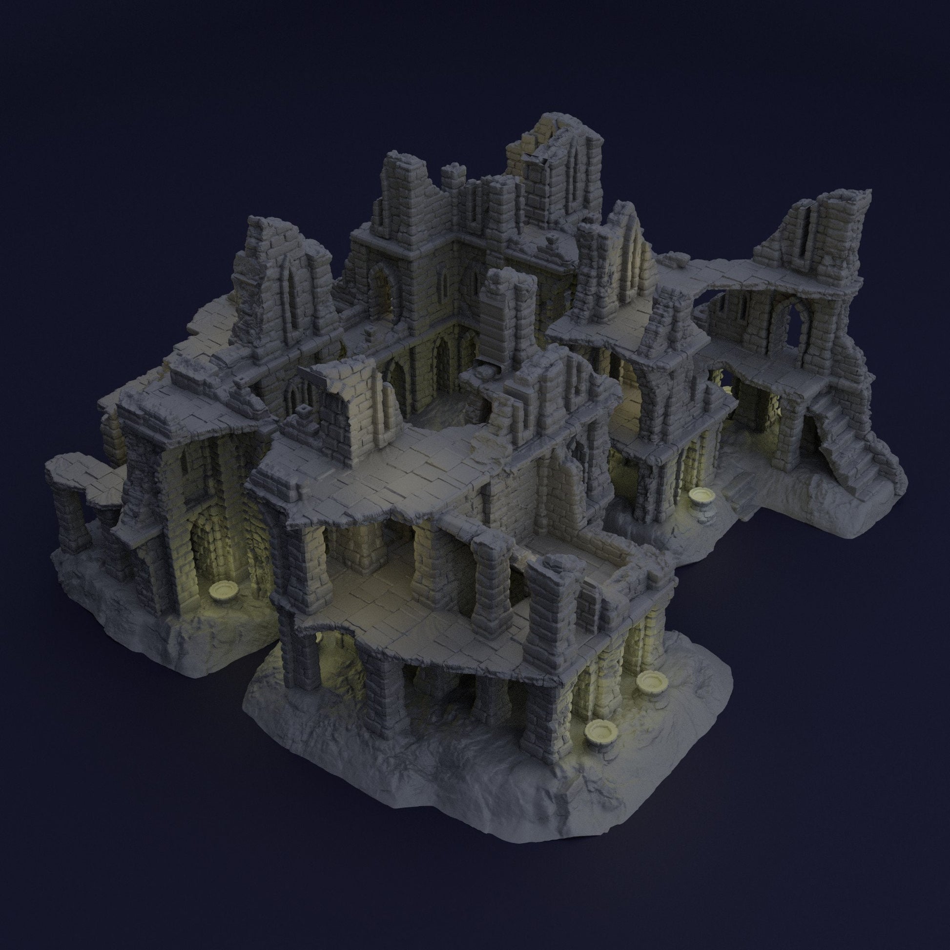 Old City Ruins, Ambush Grounds, Ruined Castle, Ruins, DndTerrain, Dungeons and Dragons