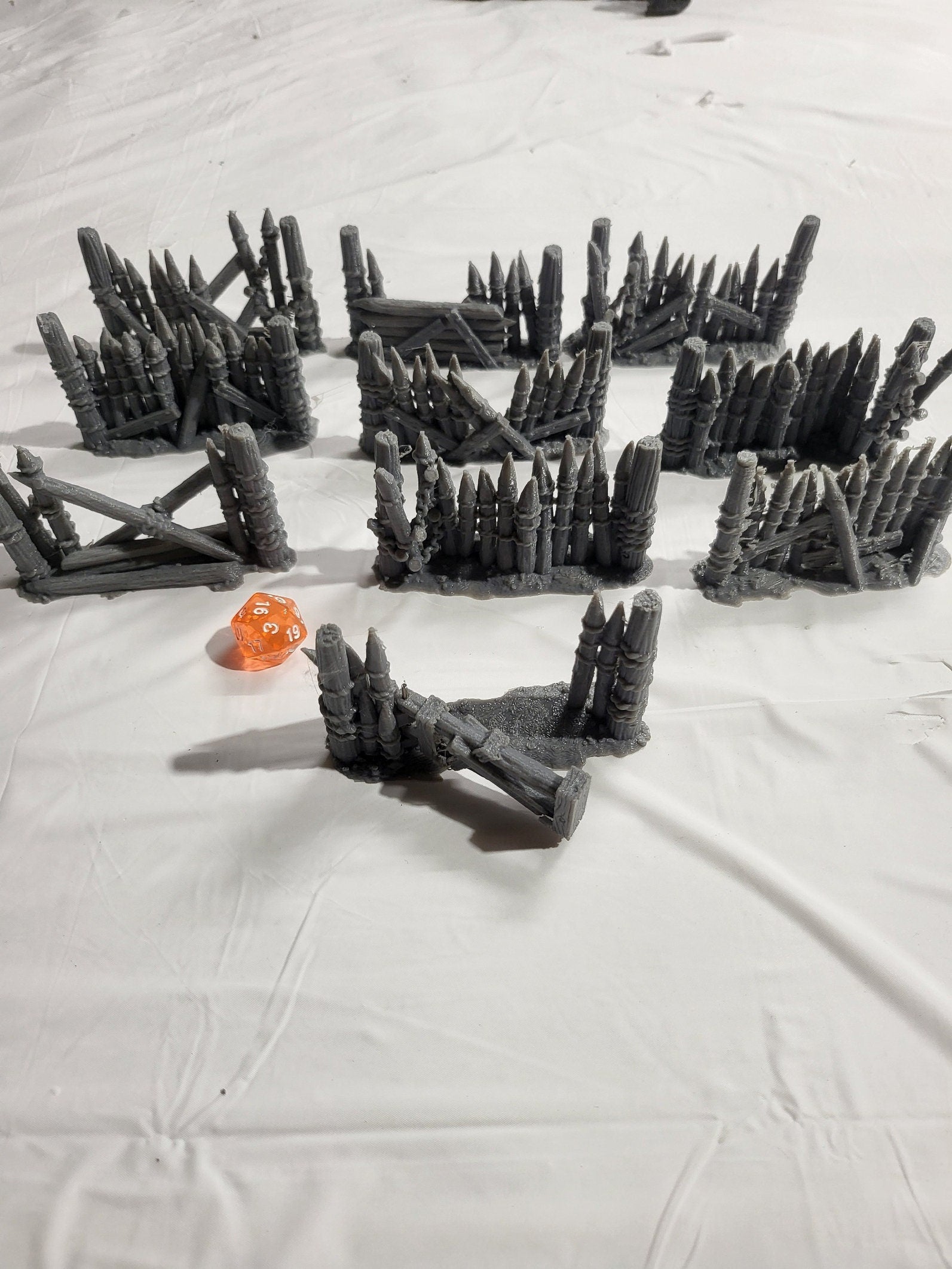 10 pack Orc Fencing, Fence, Orc, ruined fence, Tabletop Terrain, Gaming Miniature, Tabletop Scenery