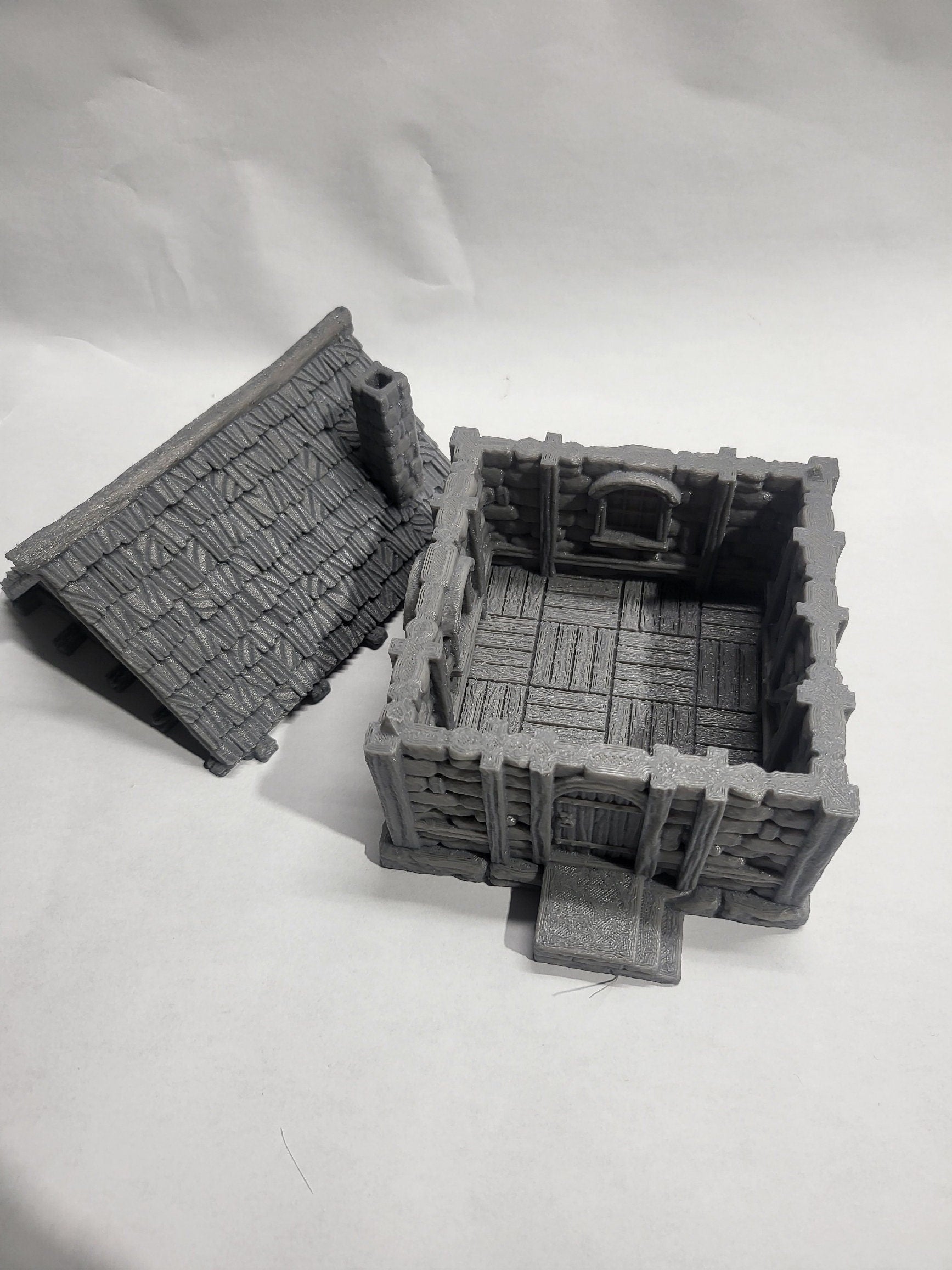 Simple Farm House Building, Tabletop Fill Terrain, Terrain, Warhammer, Dungeons and Dragons, 28mm terrain, Basic House, House