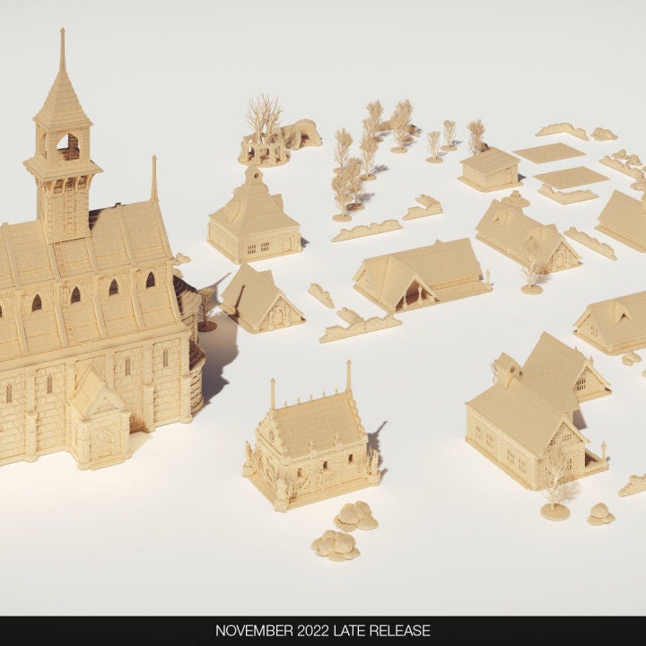 Tristan Village 10 medieval buildings Tristan Cathedral