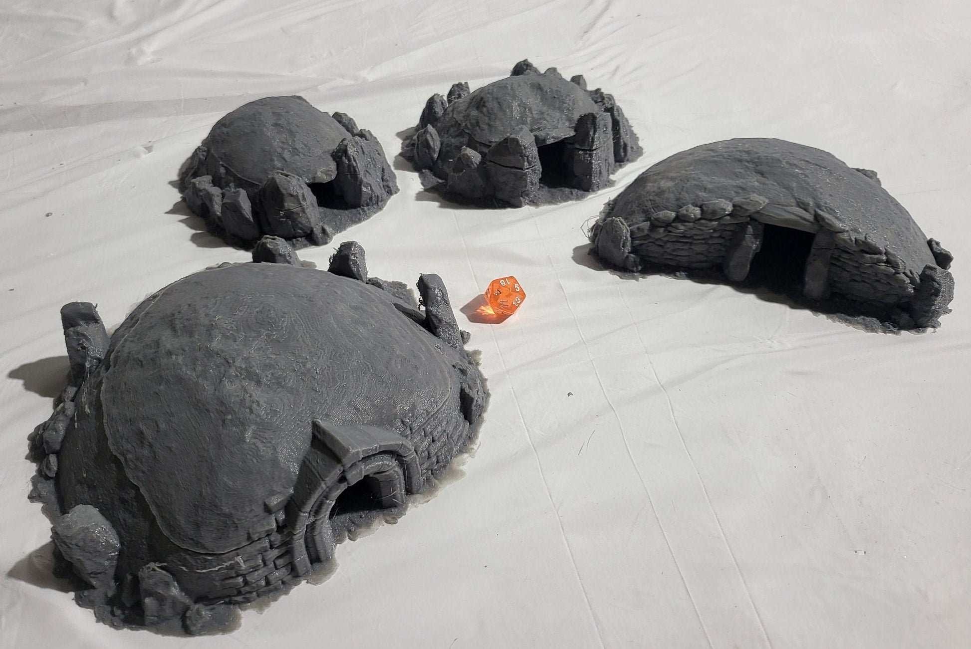 Wolds Barrow Village, Hobbit Burrows, Berrytyne Barrows, Burrows, Small Burrow Set, Dungeons and Dragons, Tabletop Terrain