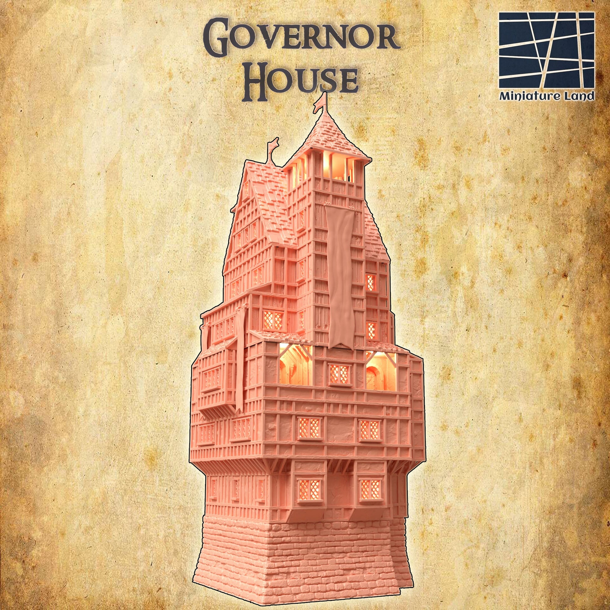 Governor House City Building Mansion High Rise building 7 Stories,City Terrain