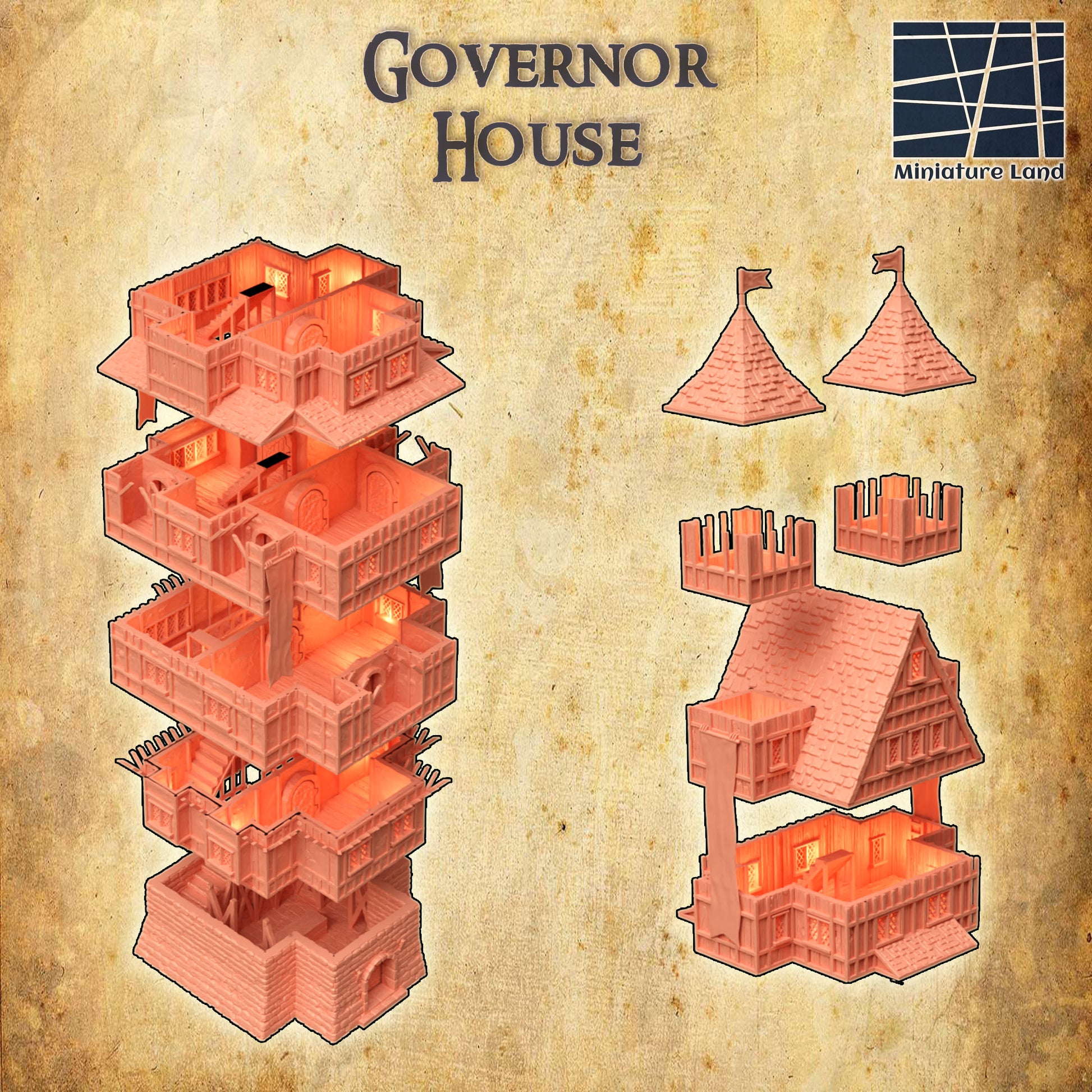 Governor House City Building Mansion High Rise building 7 Stories,City Terrain