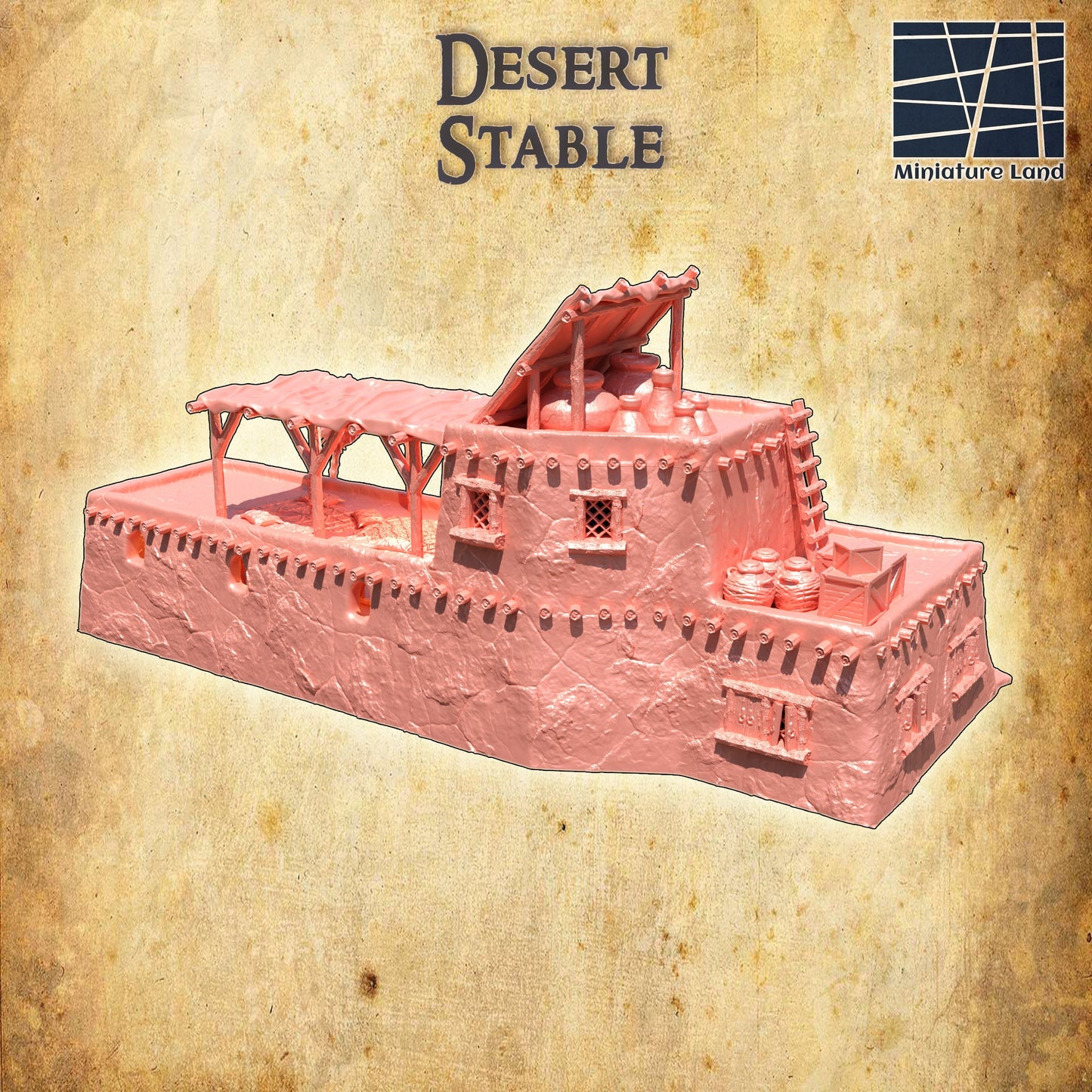 Tabletop Terrain, Mordheim, DnD, Wizard School, Tower, Wizard, Ruined, Train Set, Tabletop, Fantasy Terrain, Town Set, Town and Market, Mordheim Set, Wargaming, Dungeons and Dragons, Lord of the rings, RPG Set, Village Set, Dragon, desert, stable