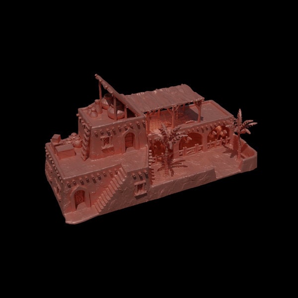 Tabletop Terrain, Mordheim, DnD, Wizard School, Tower, Wizard, Ruined, Train Set, Tabletop, Fantasy Terrain, Town Set, Town and Market, Mordheim Set, Wargaming, Dungeons and Dragons, Lord of the rings, RPG Set, Village Set, Dragon, desert, stable