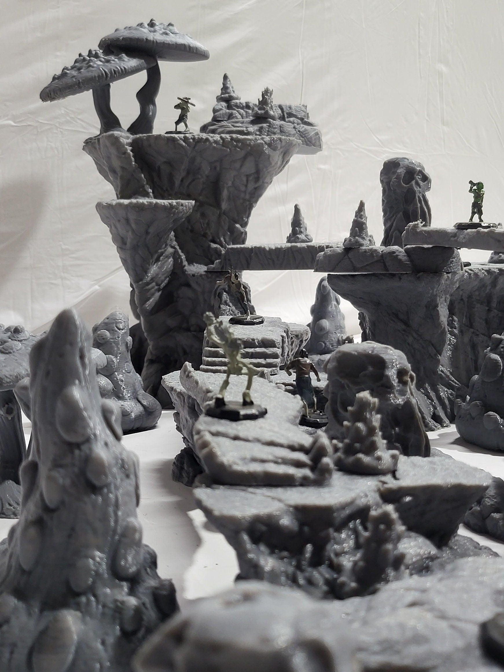 Plateau, Cliffs, dndterrain, terrain, mountains, mountain terrain, tabletop terrain, tabletop, dnd, dnd5e, crags, utopia,skulls, outcrops, mtn, cliff, shrooms, mushrooms,tabletop cliff, wargaming,adventure