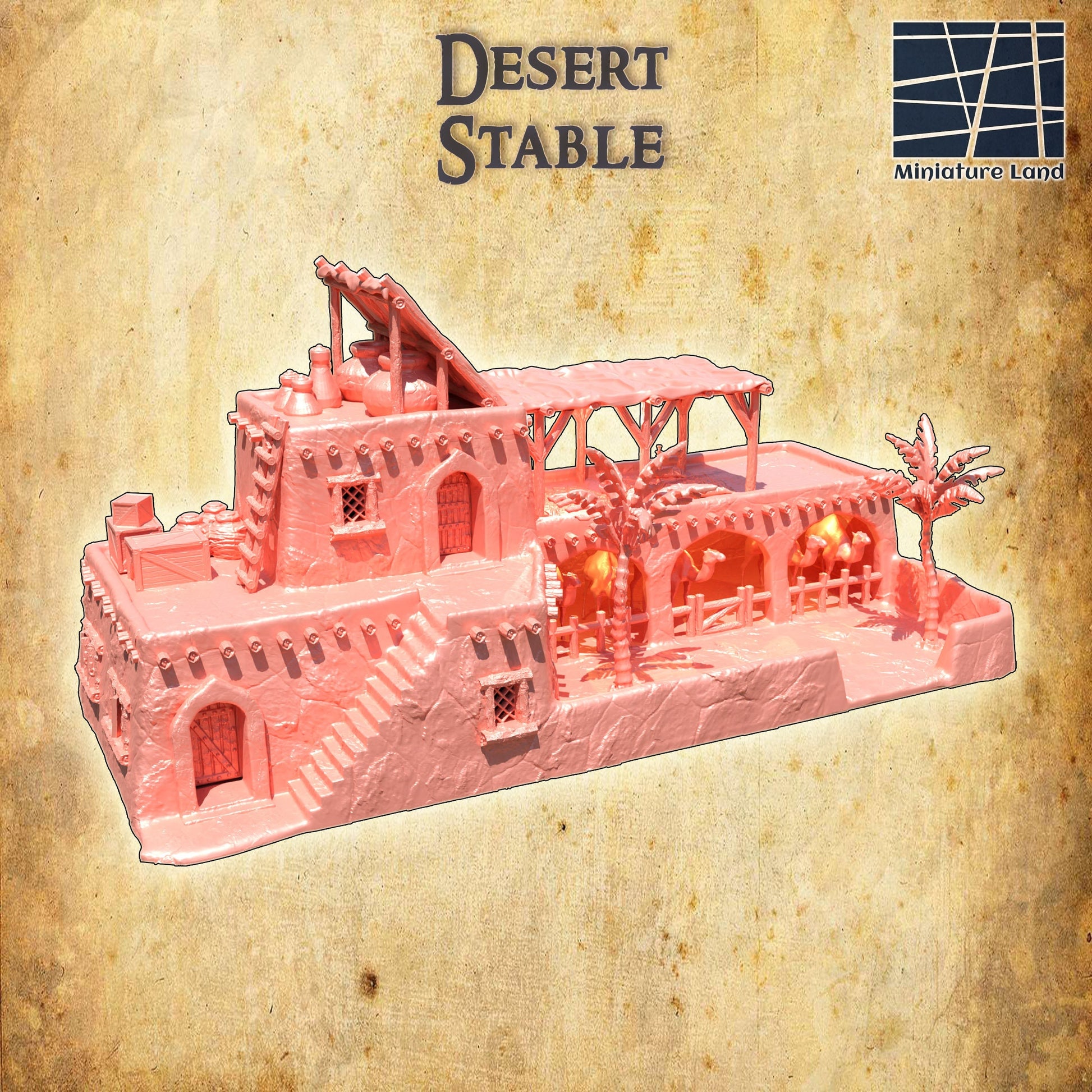 Tabletop Terrain, Mordheim, DnD, Wizard School, Tower, Wizard, Ruined, Train Set, Tabletop, Fantasy Terrain, Town Set, Town and Market, Mordheim Set, Wargaming, Dungeons and Dragons, Lord of the rings, RPG Set, Village Set, Dragon, desert, stable