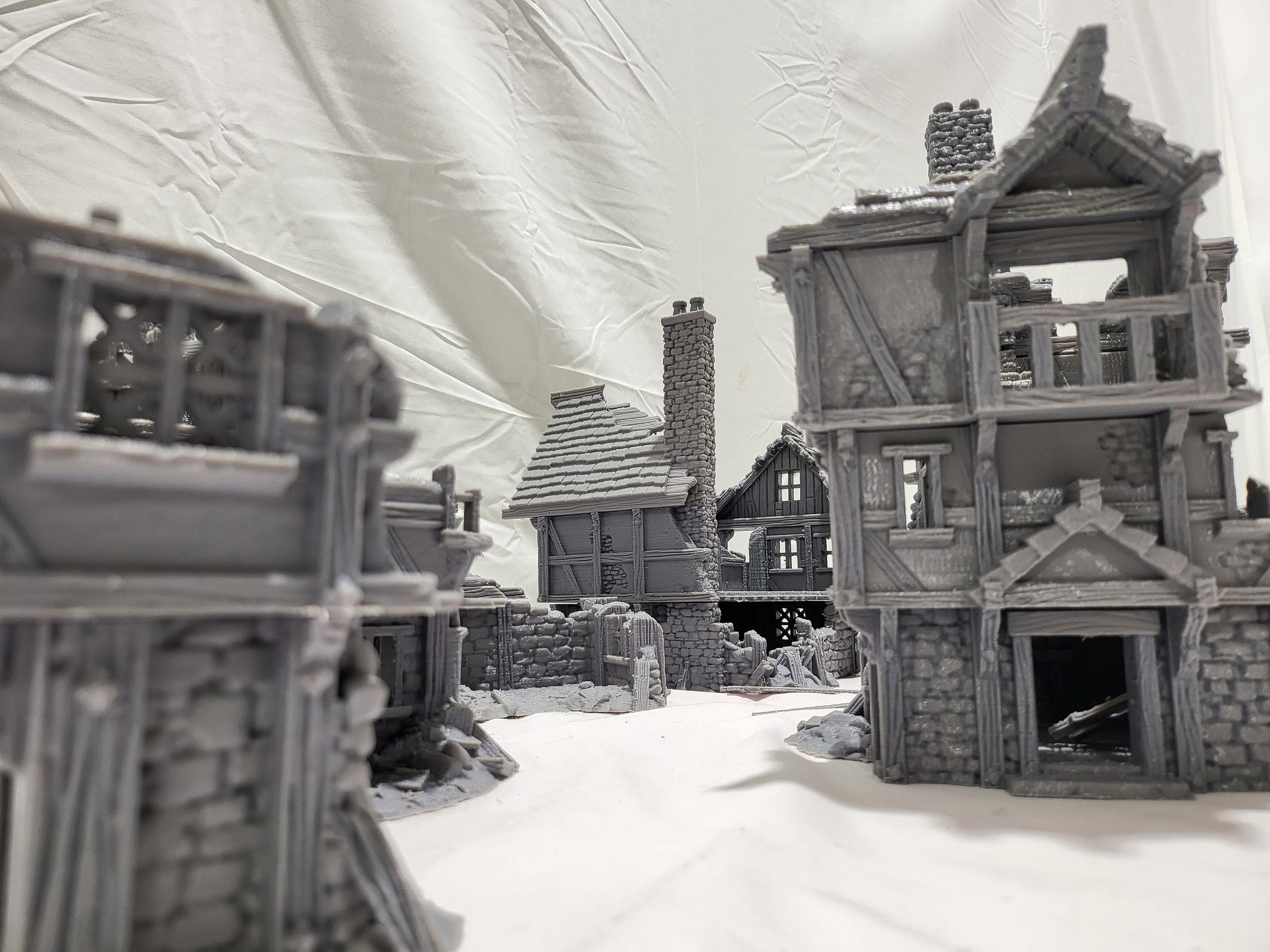 Barrenfall Ruins Bundle, 3 ruined buildings & 1 Tower Ruin