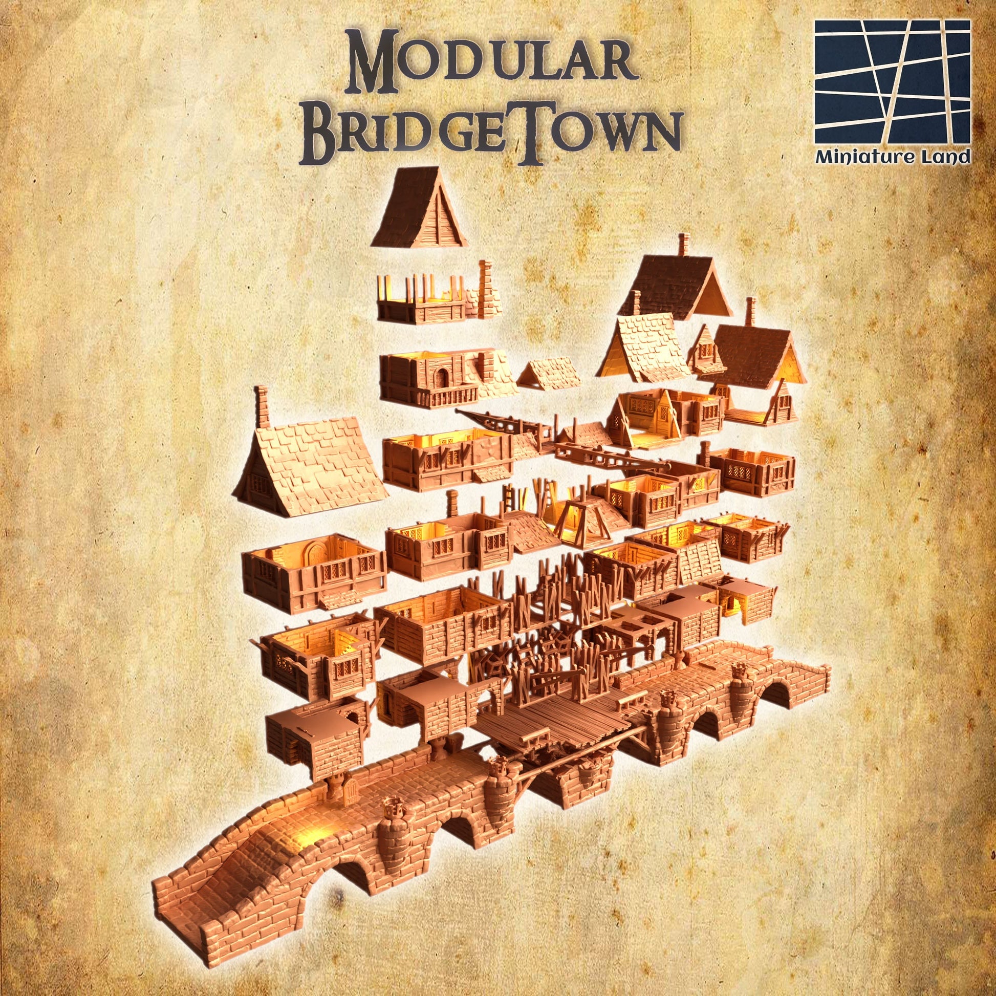 Tabletop, dungeons and dragons, Lord of the rings, ruin, dnd rpg, ruins, temple, d and d games, warhammer, dnd, dnd campaign, grimdark, tabletop terrain, Pirate, Bridge, bridgetown, bridge town, mod, bridge city