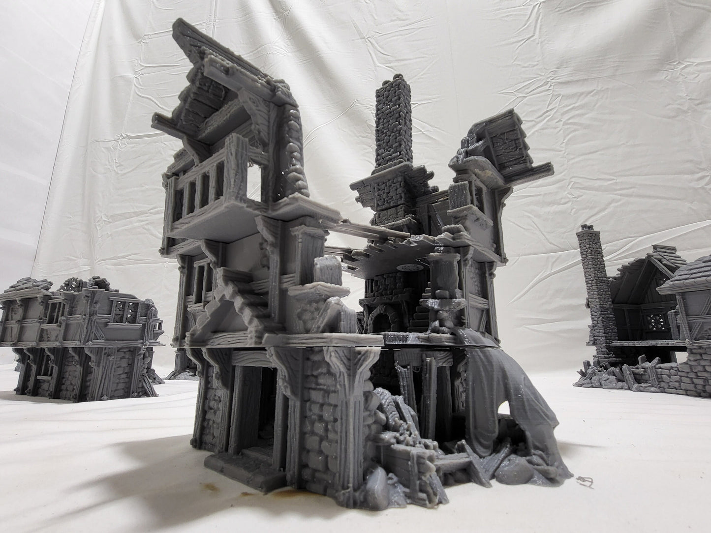 Barrenfall Ruins Bundle, 3 ruined buildings & 1 Tower Ruin