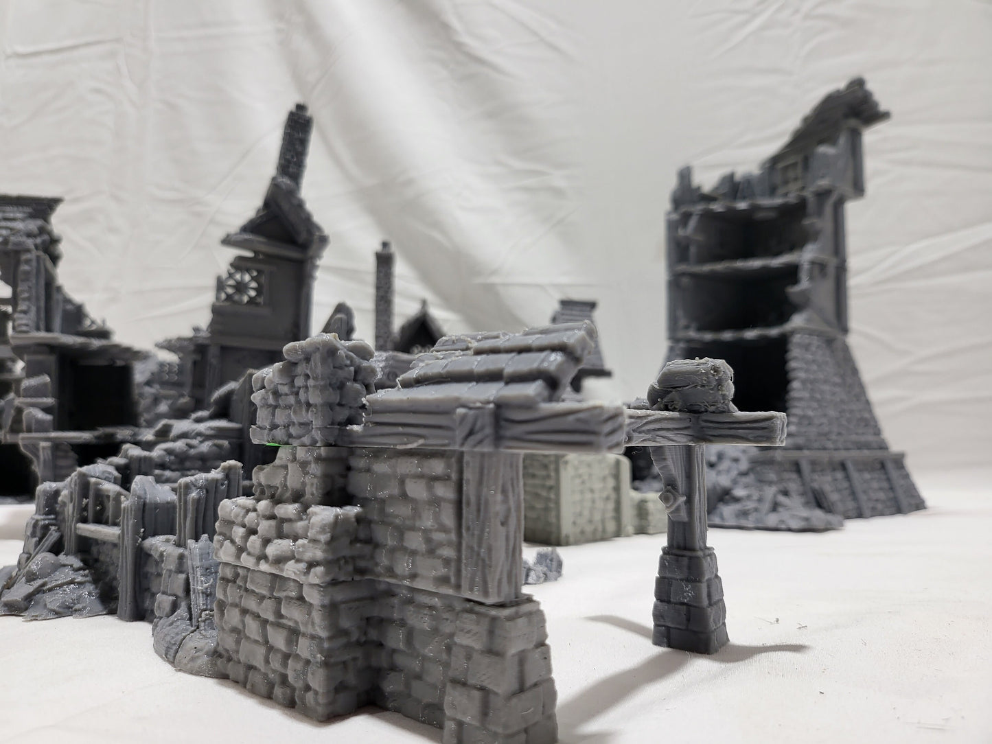Barrenfall Ruins Bundle, 3 ruined buildings & 1 Tower Ruin