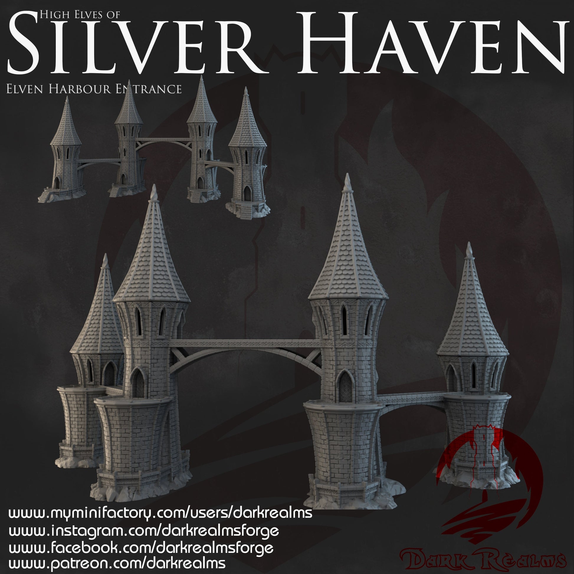 DnD Miniature, 40k Terrain, Train Terrain, Tabletop Town, Tabletop Game, Dnd Table, DND Terrain, DND Miniatures, gaming terrain, 28mm Castle, 28mm Terrain, warhammer, time keeper, Silver Haven, Elven River City
