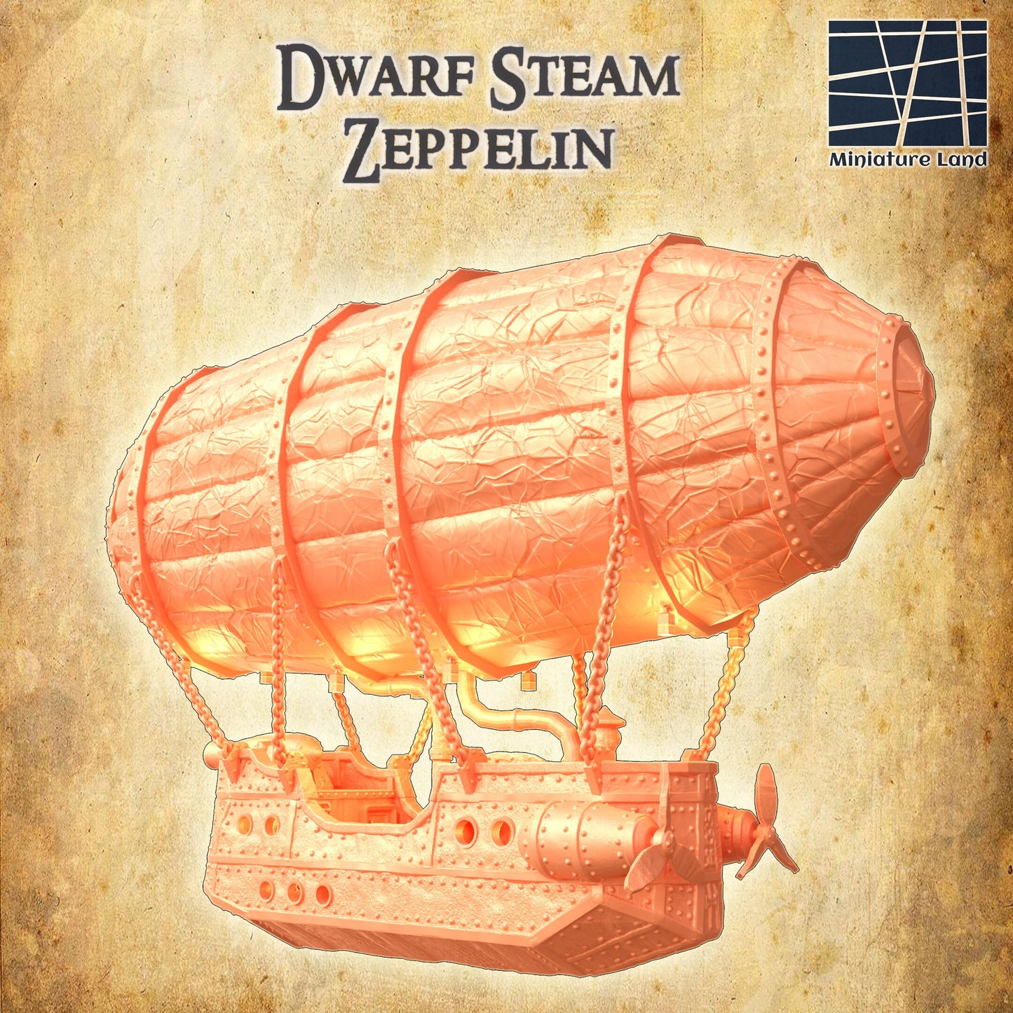 DnD Miniature, 40k Terrain, Train Terrain, Tabletop Town, Tabletop Game, Dnd Table, DND Terrain, DND Miniatures, gaming terrain, 28mm Terrain, warhammer, time keeper, Dirigible, Blimp, Zeppelin, Steam Ship, Steampunk, necromunda, Mordheim