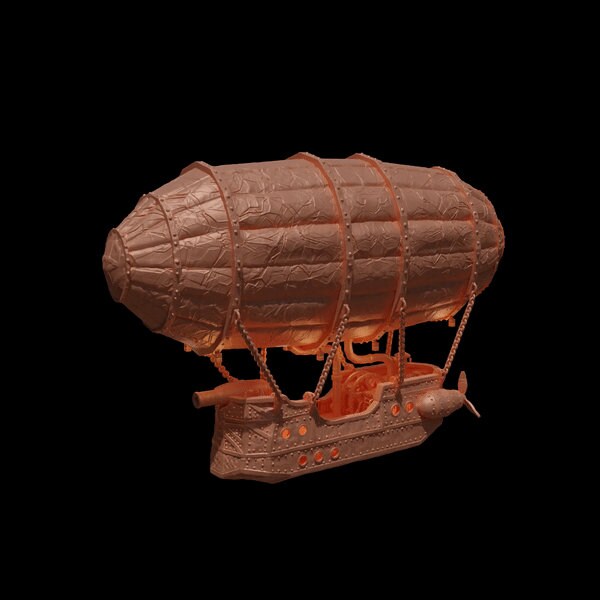 DnD Miniature, 40k Terrain, Train Terrain, Tabletop Town, Tabletop Game, Dnd Table, DND Terrain, DND Miniatures, gaming terrain, 28mm Terrain, warhammer, time keeper, Dirigible, Blimp, Zeppelin, Steam Ship, Steampunk, necromunda, Mordheim