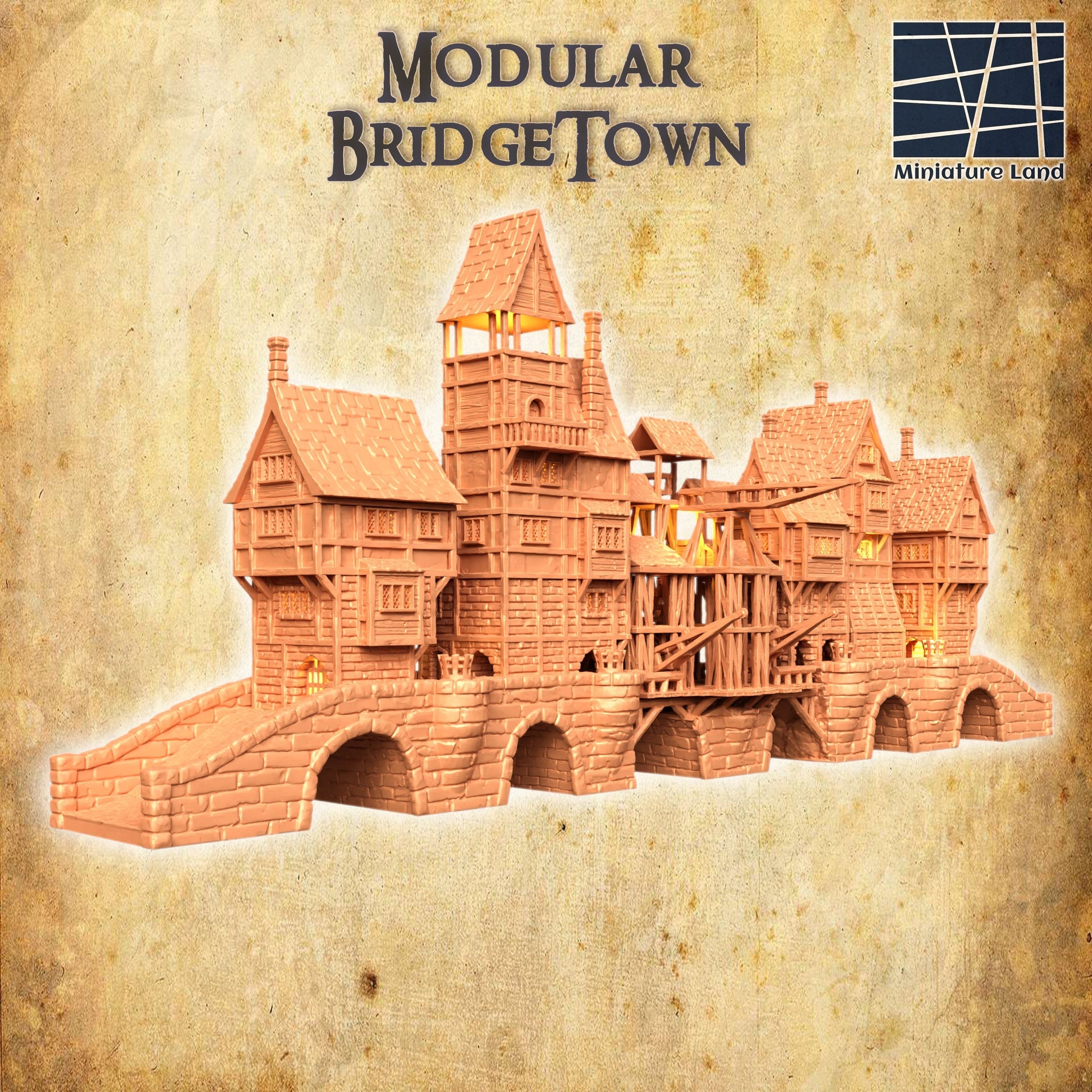 Tabletop, dungeons and dragons, Lord of the rings, ruin, dnd rpg, ruins, temple, d and d games, warhammer, dnd, dnd campaign, grimdark, tabletop terrain, Pirate, Bridge, bridgetown, bridge town, mod, bridge city