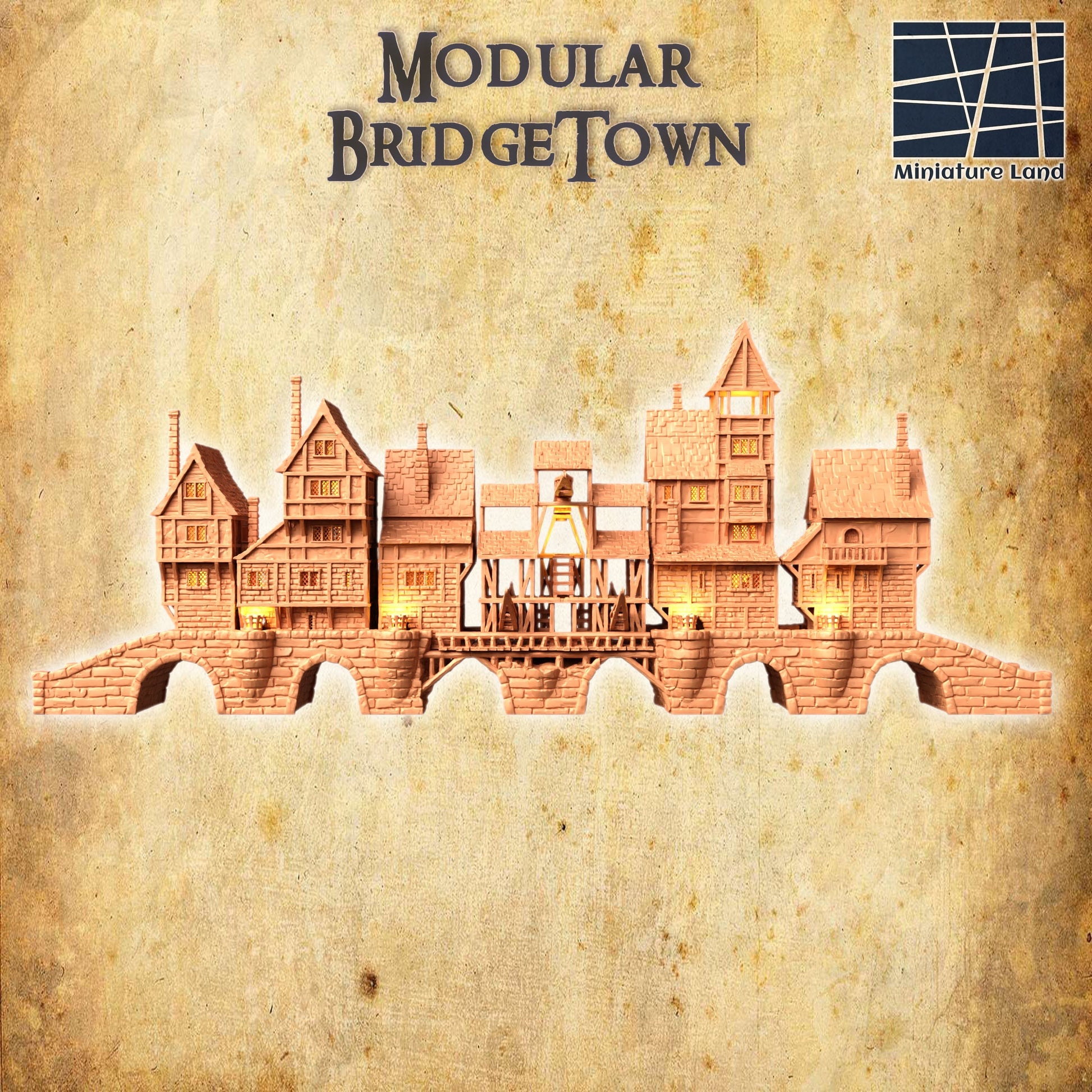Tabletop, dungeons and dragons, Lord of the rings, ruin, dnd rpg, ruins, temple, d and d games, warhammer, dnd, dnd campaign, grimdark, tabletop terrain, Pirate, Bridge, bridgetown, bridge town, mod, bridge city