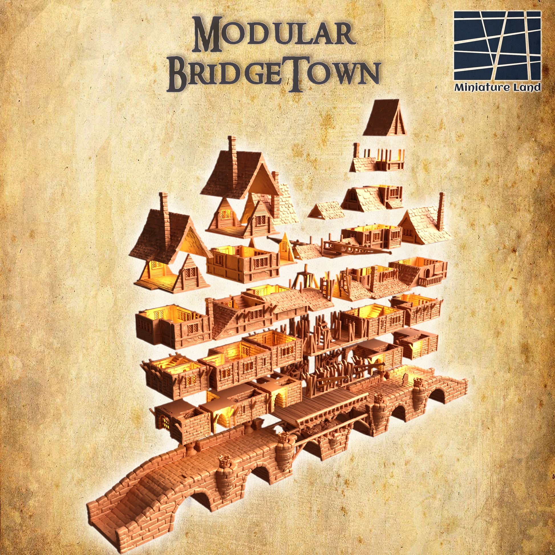 Tabletop, dungeons and dragons, Lord of the rings, ruin, dnd rpg, ruins, temple, d and d games, warhammer, dnd, dnd campaign, grimdark, tabletop terrain, Pirate, Bridge, bridgetown, bridge town, mod, bridge city
