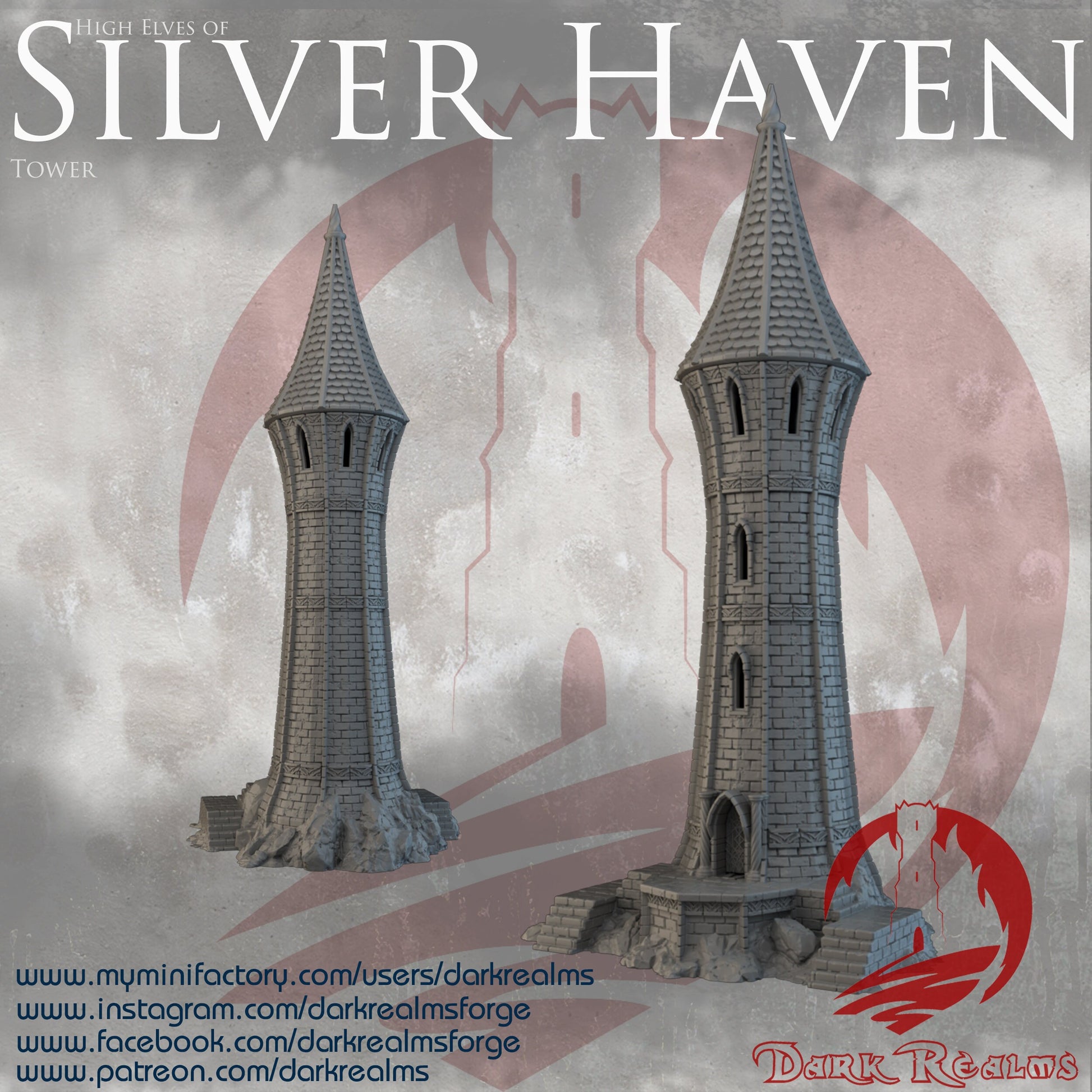 DnD Miniature, 40k Terrain, Train Terrain, Tabletop Town, Tabletop Game, Dnd Table, DND Terrain, DND Miniatures, gaming terrain, 28mm Castle, 28mm Terrain, warhammer, time keeper, Silver Haven, Elven River City