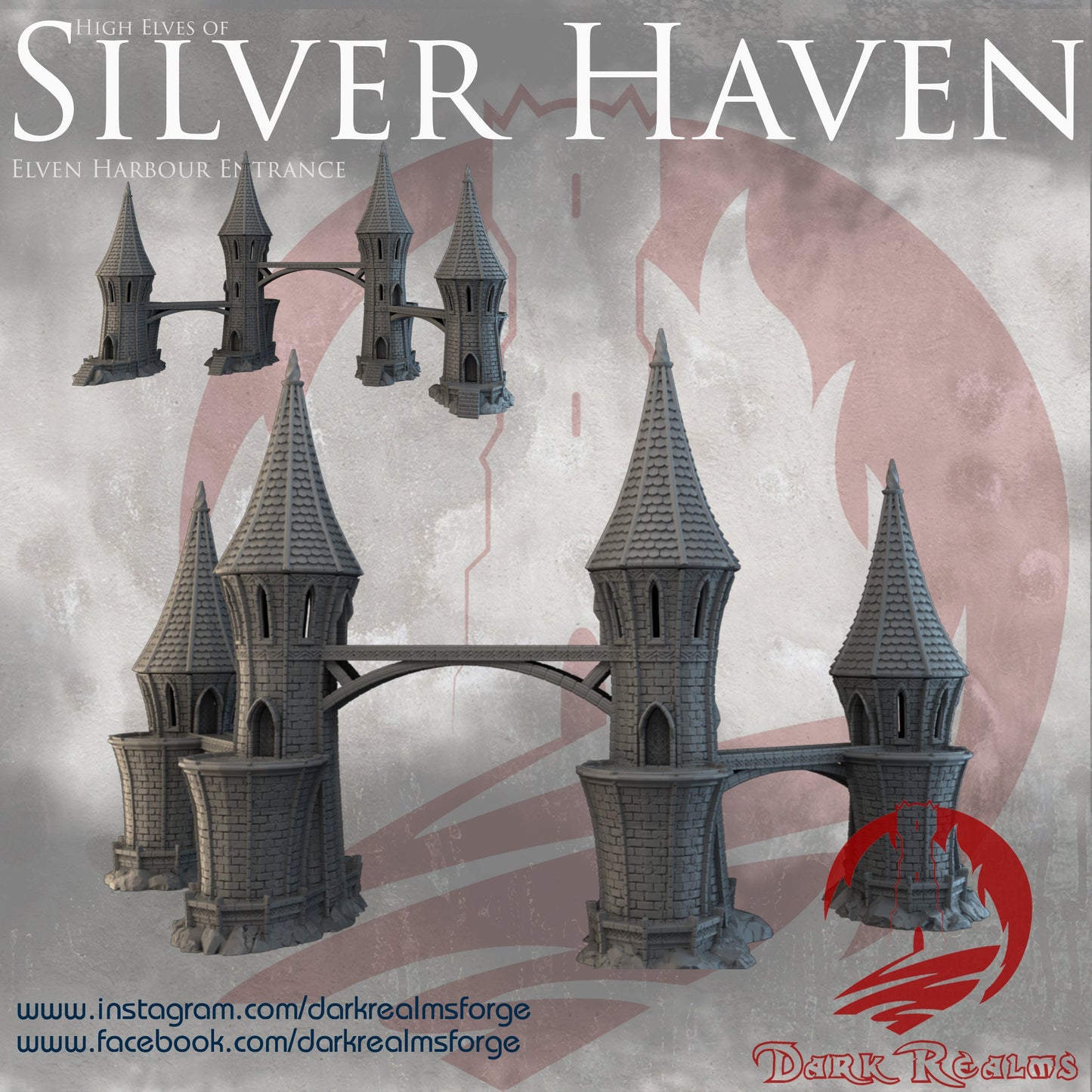 DnD Miniature, 40k Terrain, Train Terrain, Tabletop Town, Tabletop Game, Dnd Table, DND Terrain, DND Miniatures, gaming terrain, 28mm Castle, 28mm Terrain, warhammer, time keeper, Silver Haven, Elven River City