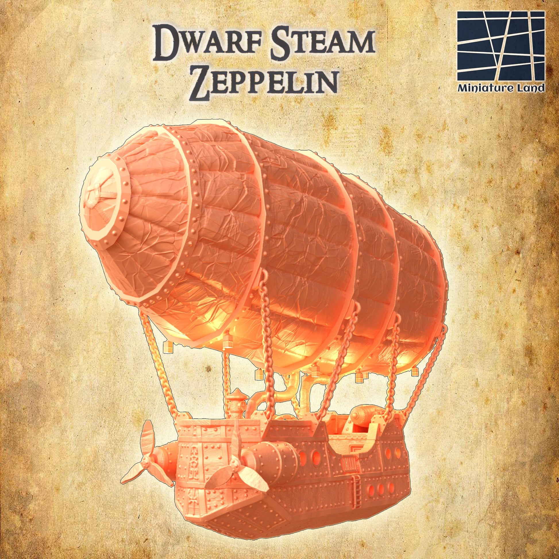 DnD Miniature, 40k Terrain, Train Terrain, Tabletop Town, Tabletop Game, Dnd Table, DND Terrain, DND Miniatures, gaming terrain, 28mm Terrain, warhammer, time keeper, Dirigible, Blimp, Zeppelin, Steam Ship, Steampunk, necromunda, Mordheim