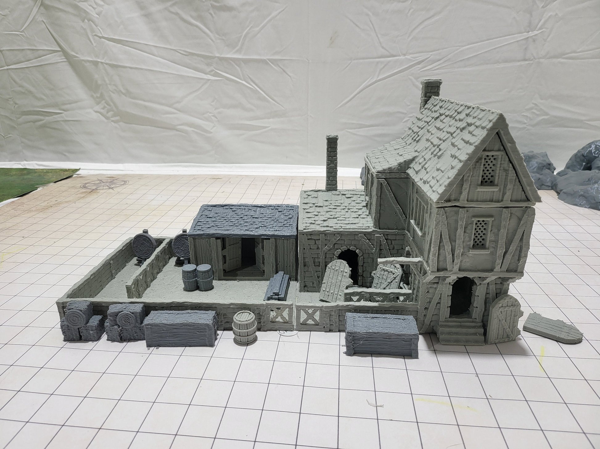 Archers Guild, Bow maker, Christmas, Castle Terrain, wargaming, Dungeons and Dragons, miniatures, 3D printed, Fantasy Inn, Fantasy Terrain, RPG Terrain, Age of Sigmar, Fantasy Village, Tabletop, Tabletop terrain, Tabletop RPG, Buildings,Archery