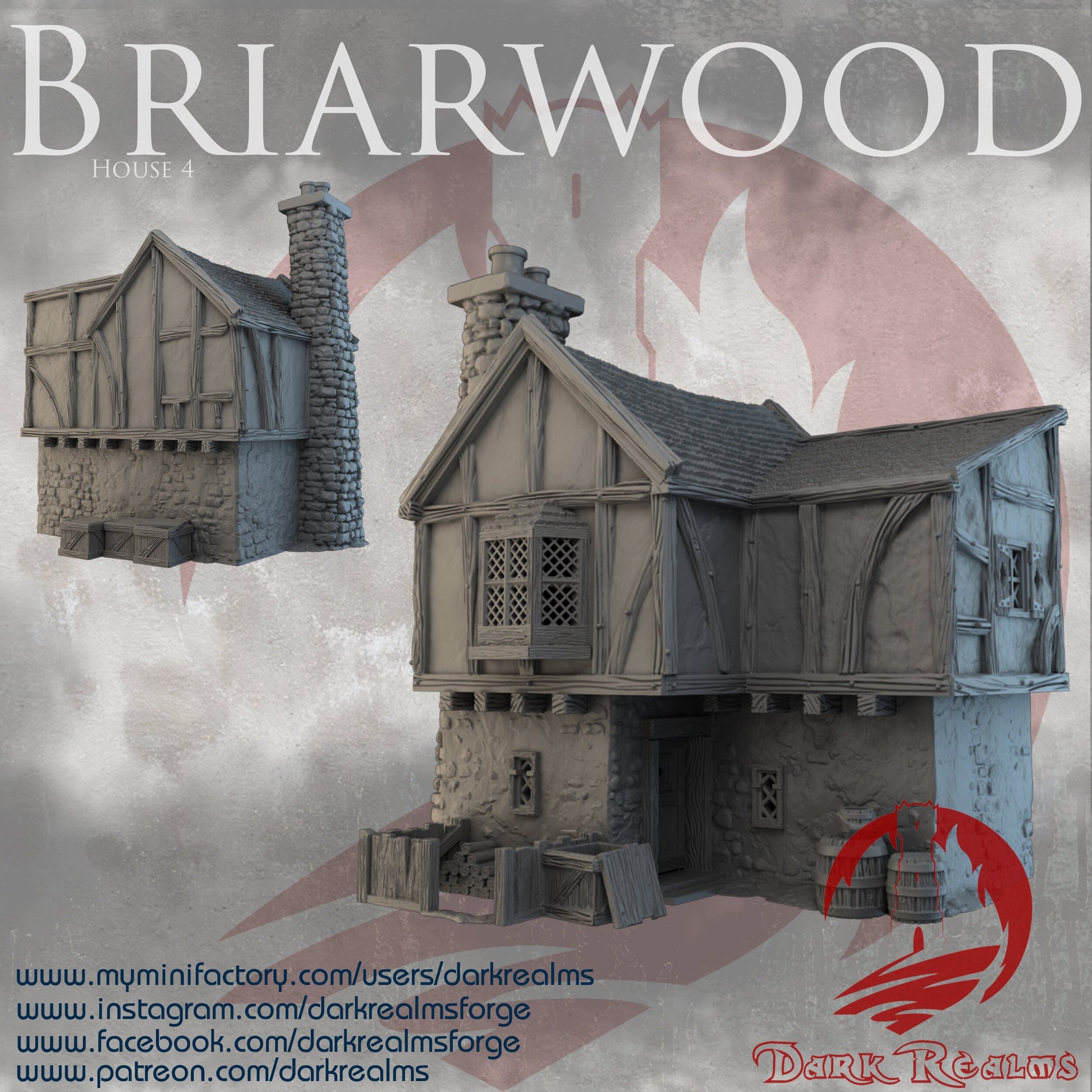 DnD Miniature, 40k Terrain, Train Terrain, Tabletop Town, Tabletop Game, Dnd Table, DND Terrain, DND Miniatures, gaming terrain, 28mm Terrain, Briarwood, Gate and walls, gatehouse, gate, walls, dnd