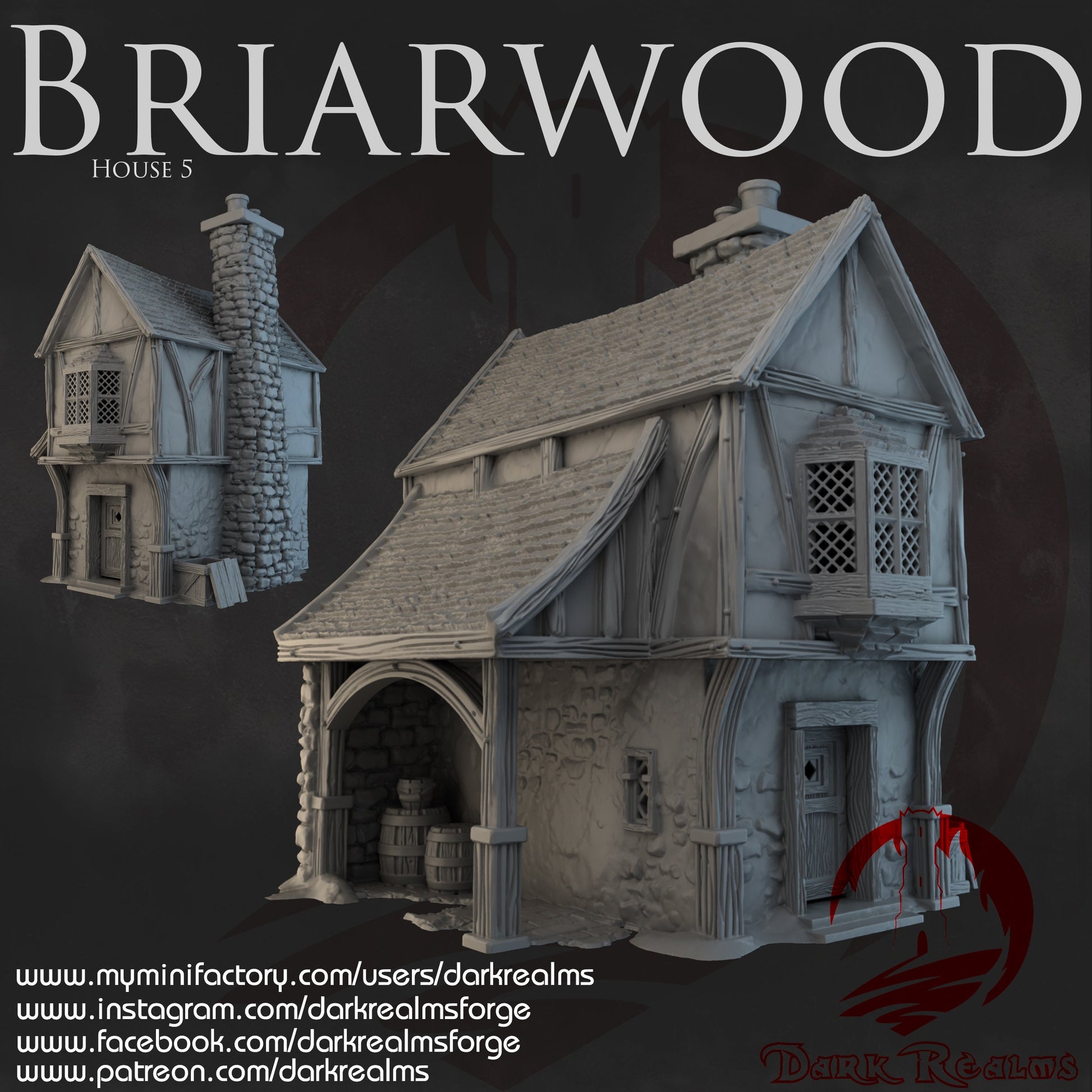 DnD Miniature, 40k Terrain, Train Terrain, Tabletop Town, Tabletop Game, Dnd Table, DND Terrain, DND Miniatures, gaming terrain, 28mm Terrain, Briarwood, Gate and walls, gatehouse, gate, walls, dnd