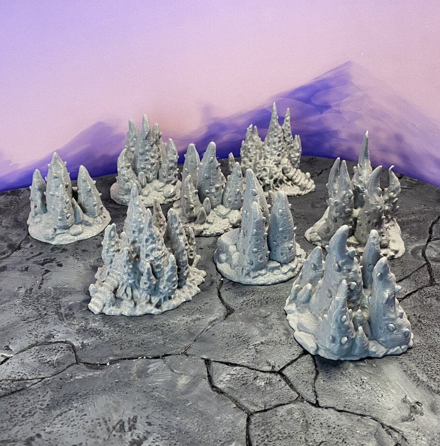 Highly detailed 3D-printed fungal clusters for tabletop RPGs like DnD and Pathfinder. Features include realistic textures of mushrooms, spores, and infected growths, perfect for mystical forests and infected zones.