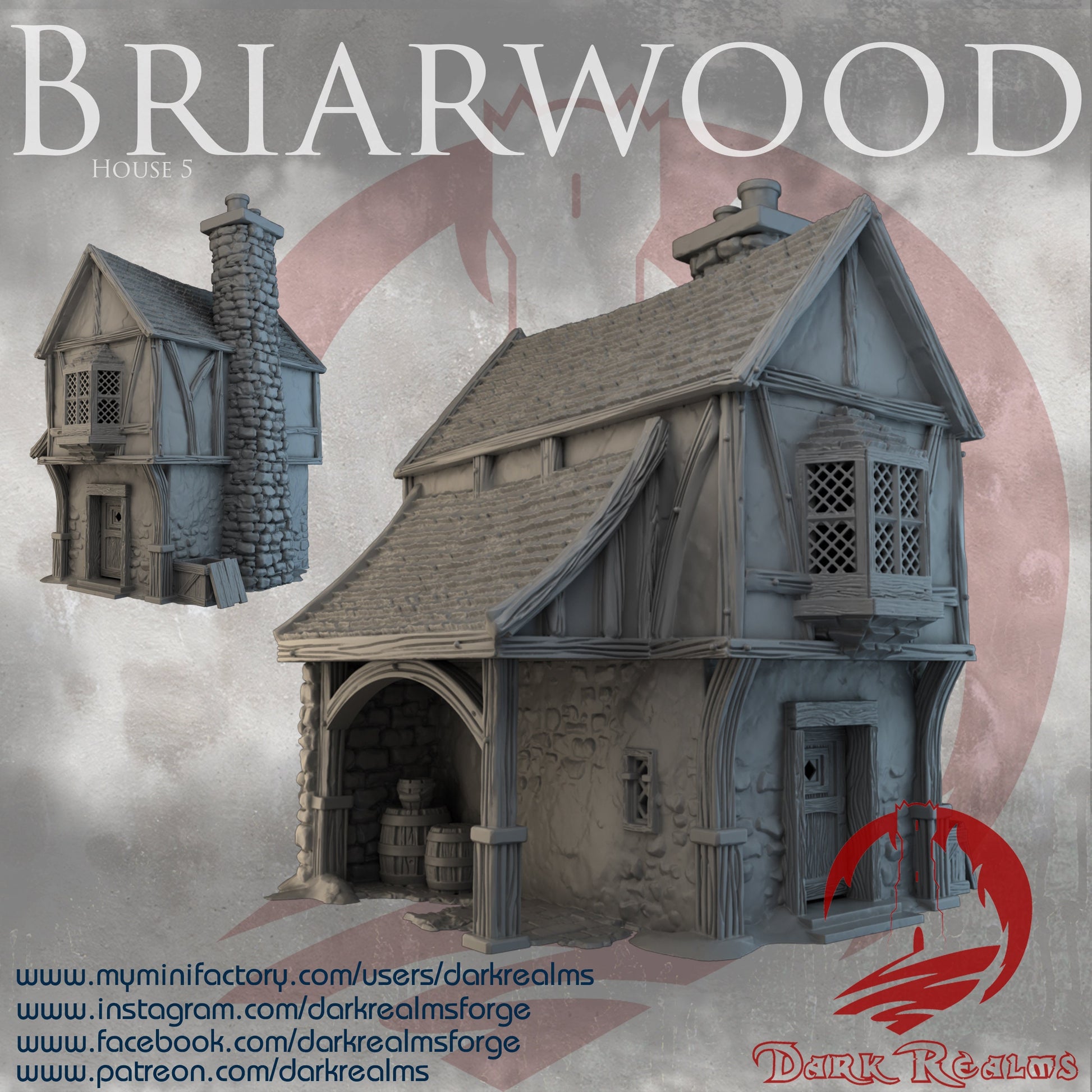 DnD Miniature, 40k Terrain, Train Terrain, Tabletop Town, Tabletop Game, Dnd Table, DND Terrain, DND Miniatures, gaming terrain, 28mm Terrain, Briarwood, Gate and walls, gatehouse, gate, walls, dnd