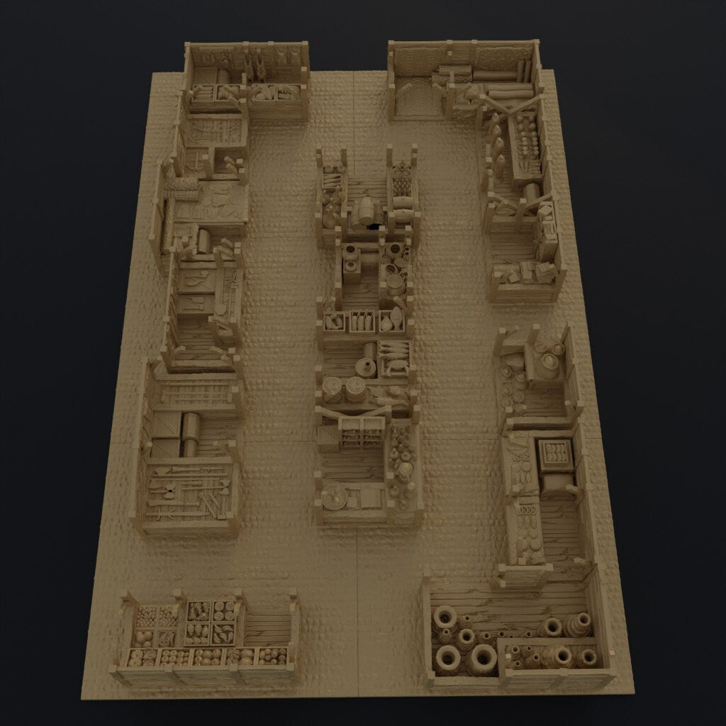 dnd terrain, Dungeons and Dragons, Dungeon Master, Bundle, board game, warhammer 40k, star wars, Market Stalls, fish, pottery, books, role playing games, Desert Terrain, Market, Hamas, Middle East, Israel, Desert Market, Syrian, Desert, ARAB, stalls