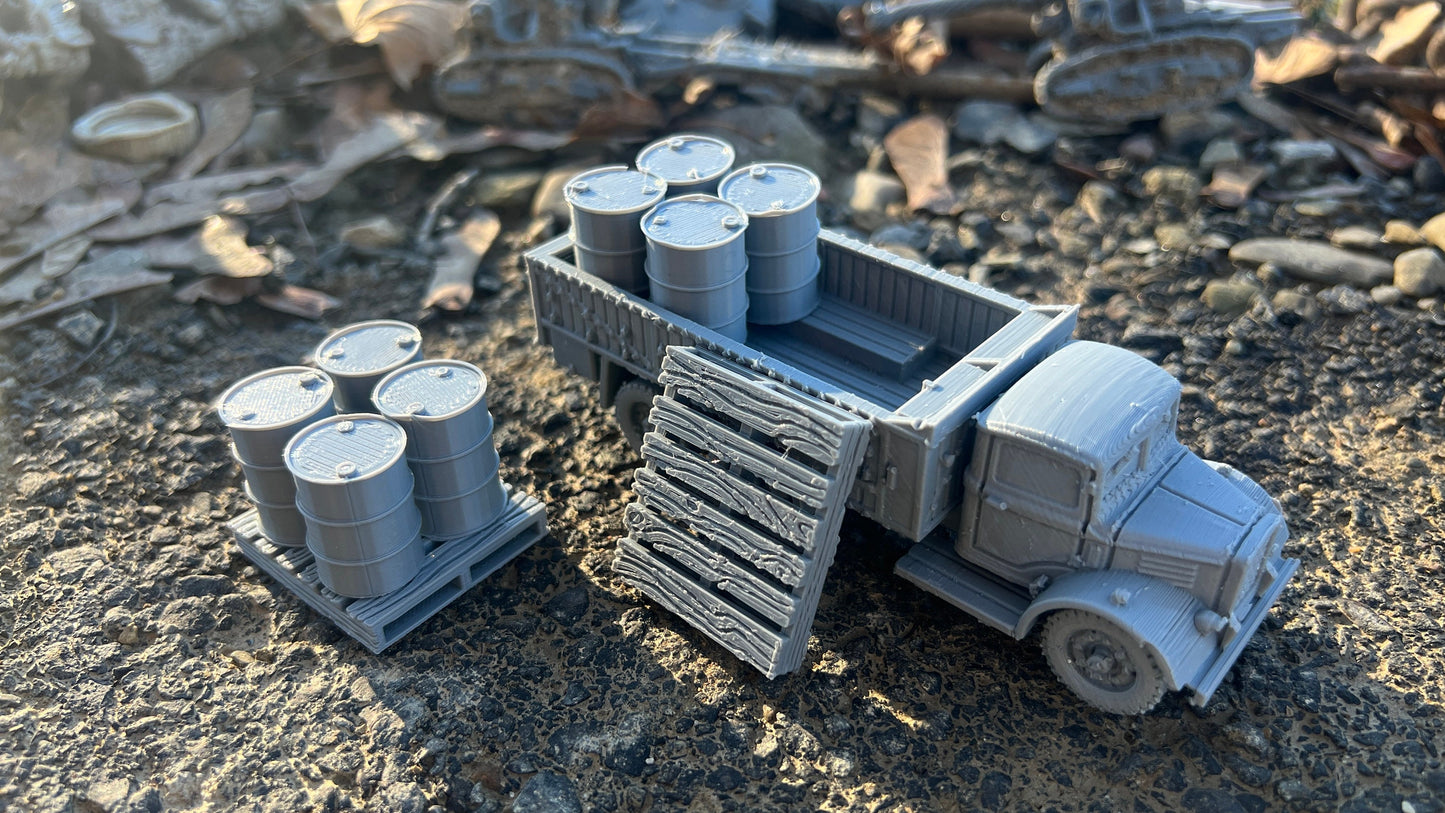 Truck load of barrels, Austin k6 truck , Modern warfare, Tabletop terrain, WW2, Modern tank,