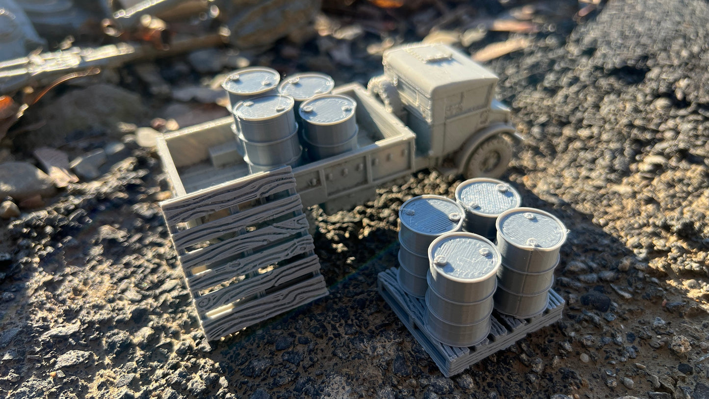 Truckload of barrels, CMP C60L, Truck, , Modern warfare, Tabletop terrain, WW2, Modern tank,