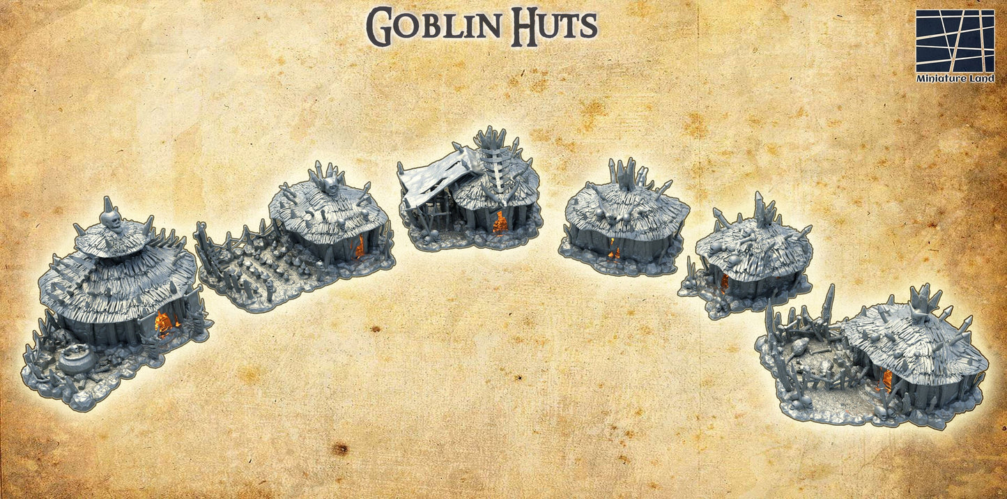 Goblin Huts,Tabletop, dungeons and dragons, Lord of the rings, ruin, dnd rpg, ruins, temple, d and d games, warhammer, dnd, dnd campaign, grimdark, tabletop terrain