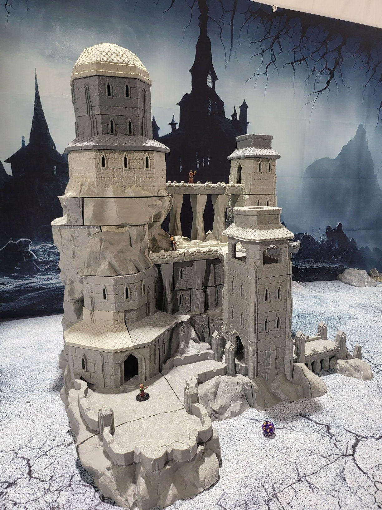 Old Dwarf Fort for tabletop wargaming, ancient dwarf fortress, DnD, Pathfinder, wargames, 3D printed PLA terrain, high-quality fort, realistic textures, strategic gameplay, RPG scenery.
