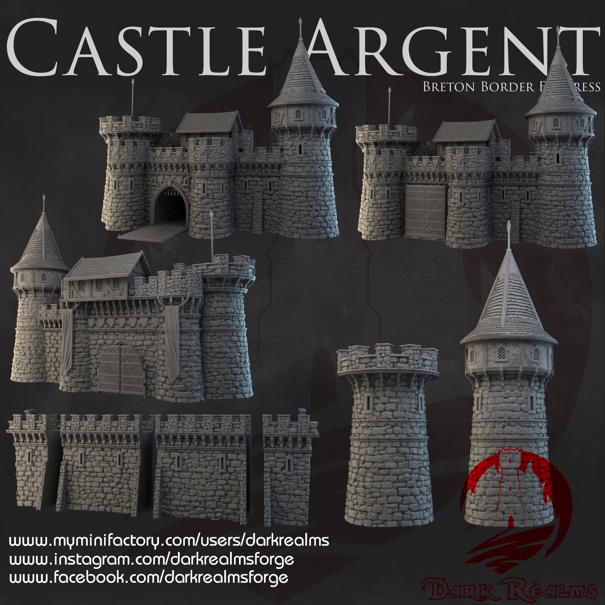 Tabletop Terrain, Mordheim, DnD, Wizard School, Tower, Wizard, Ruined, Train Set, Tabletop, Fantasy Terrain, Town Set, Town and Market, Mordheim Set, Wargaming, Dungeons and Dragons, RPG Set, Village Set, Dragon, Harry Potter, Market, College, castle