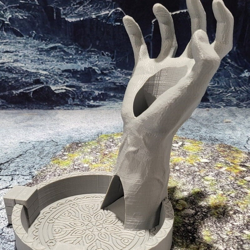 Dice Tower,Tabletop, dungeons and dragons, Lord of the rings, ruin, dnd rpg, ruins, temple, d and d games, warhammer, dnd, dnd campaign, grimdark, tabletop terrain, Mage, Magic, Hand Tower, Dice