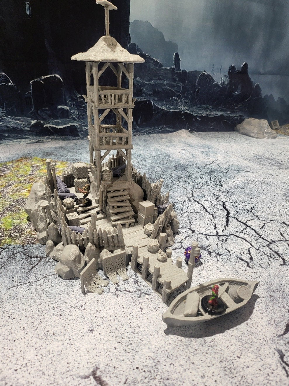 Tabletop Terrain, Mordheim, D&D, Pirate, Tower, Ruin, Ruined, houses, Tabletop, Fantasy Terrain, Town Set, Town and Market, Mordheim Set, Wargaming, Dungeons and Dragons, Lord of the rings, RPG Set, Village Set, building set, small town, Market, town