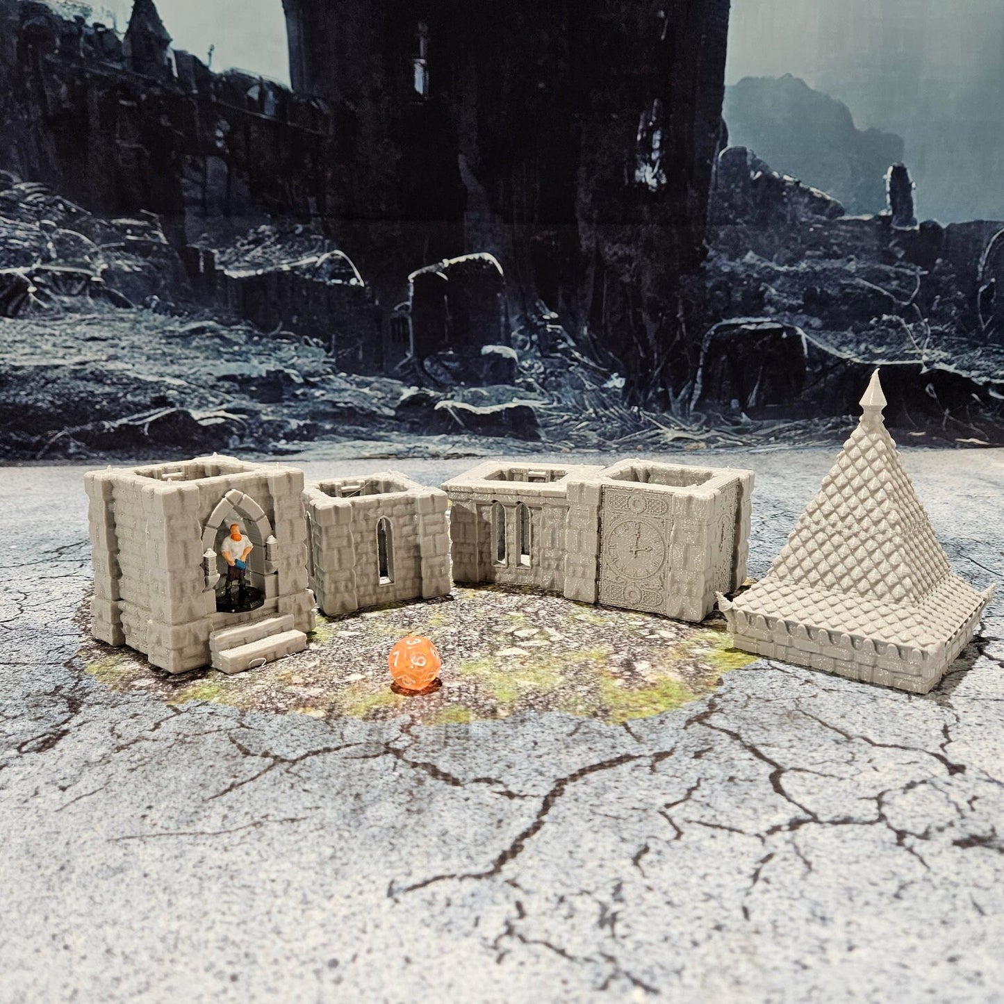 Drennheim, Mordheim, Trebuchet set, Defense Weapon, Clocktower, Inn, Dungeons and Dragons, Lord of the Rings, Tower, Ivory Tower, Tower Set, Osgiliath, Minas Tirith, Mordheim, Osgiliath, tabletop terrain, terrain, game table