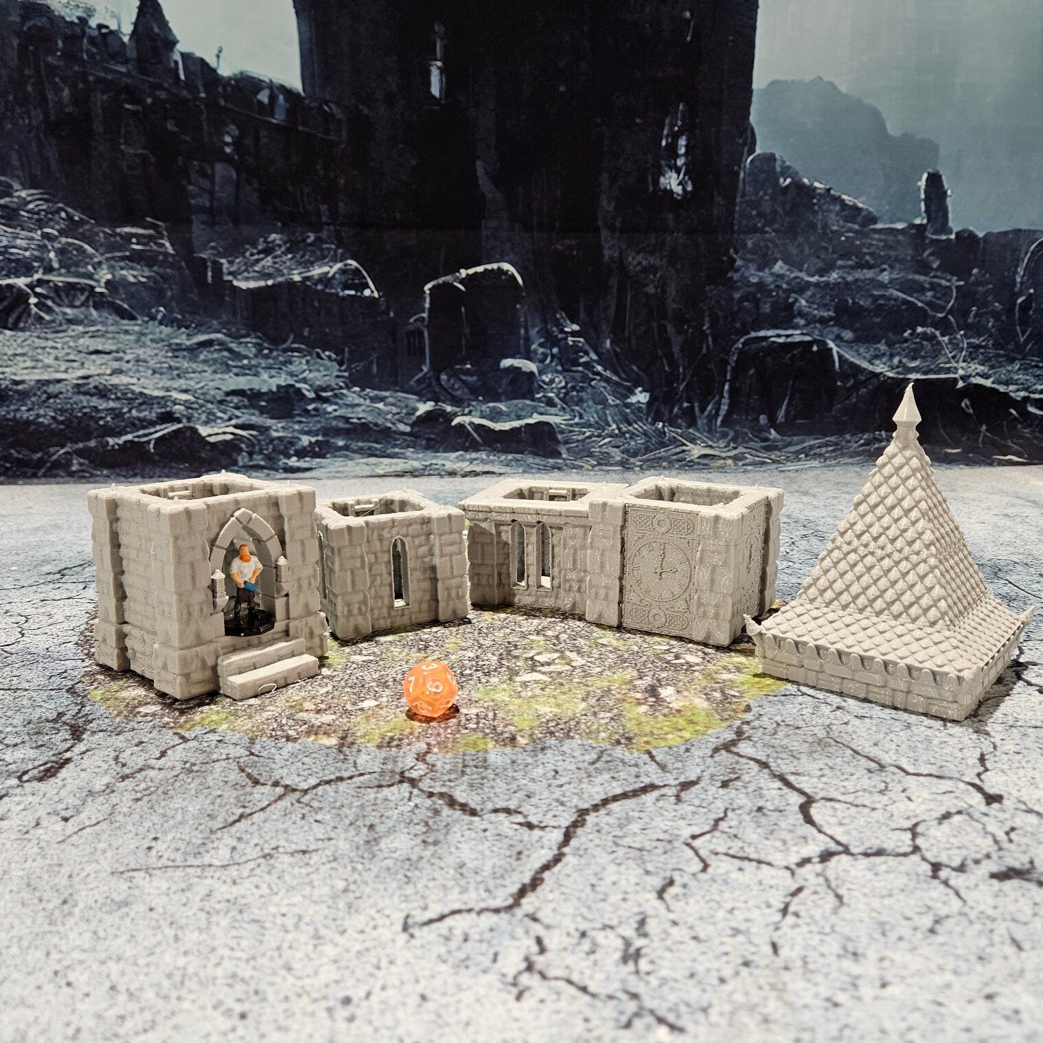 Drennheim, Mordheim, Trebuchet set, Defense Weapon, Clocktower, Inn, Dungeons and Dragons, Lord of the Rings, Tower, Ivory Tower, Tower Set, Osgiliath, Minas Tirith, Mordheim, Osgiliath, tabletop terrain, terrain, game table